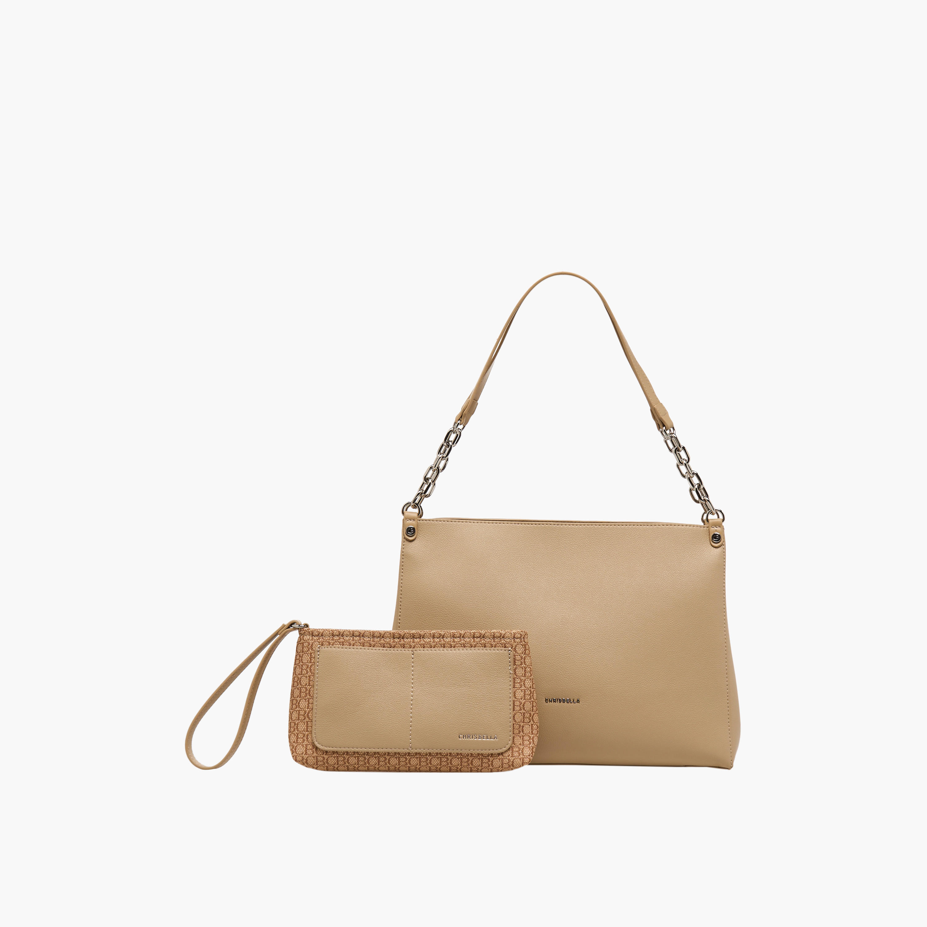 Chrisbella Plain Shoulder Bag with Pouch-women-bagsandwallets-handbags-image-1