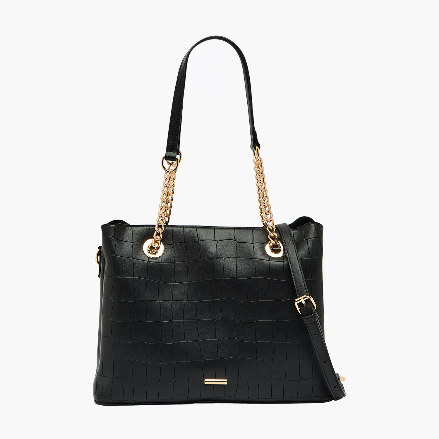 Chrisbella Textured Tote Bag with Detachable Strap-women-bagsandwallets-handbags-image-1
