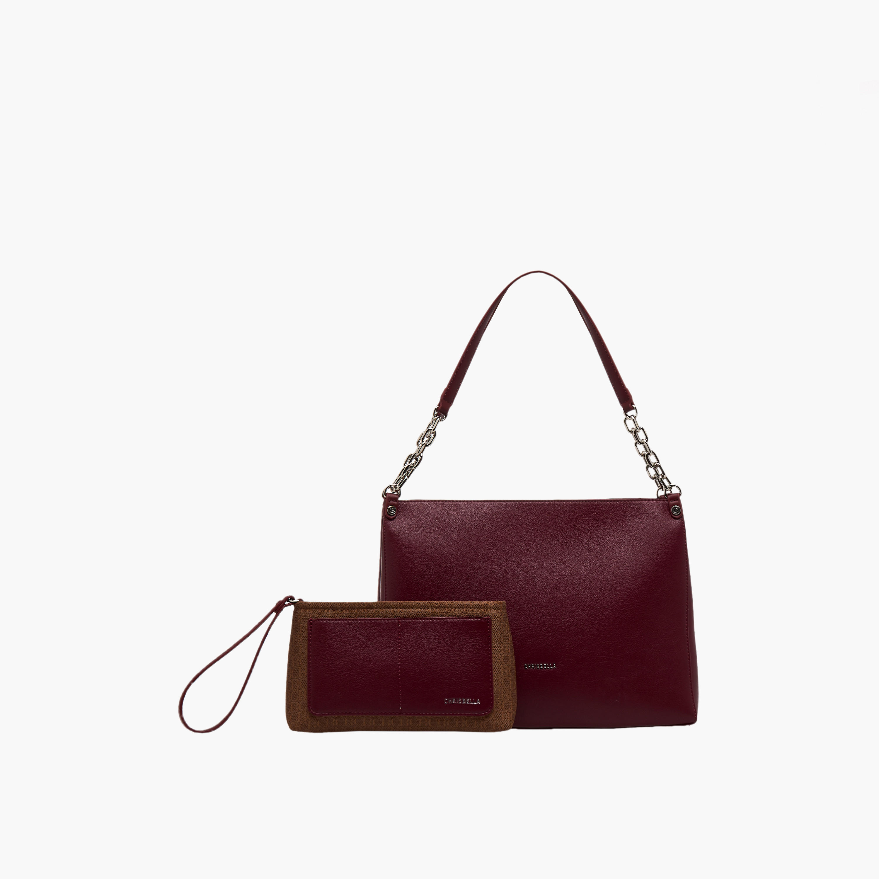 Chrisbella Textured Shoulder Bag with Pouch-women-bagsandwallets-handbags-image-1