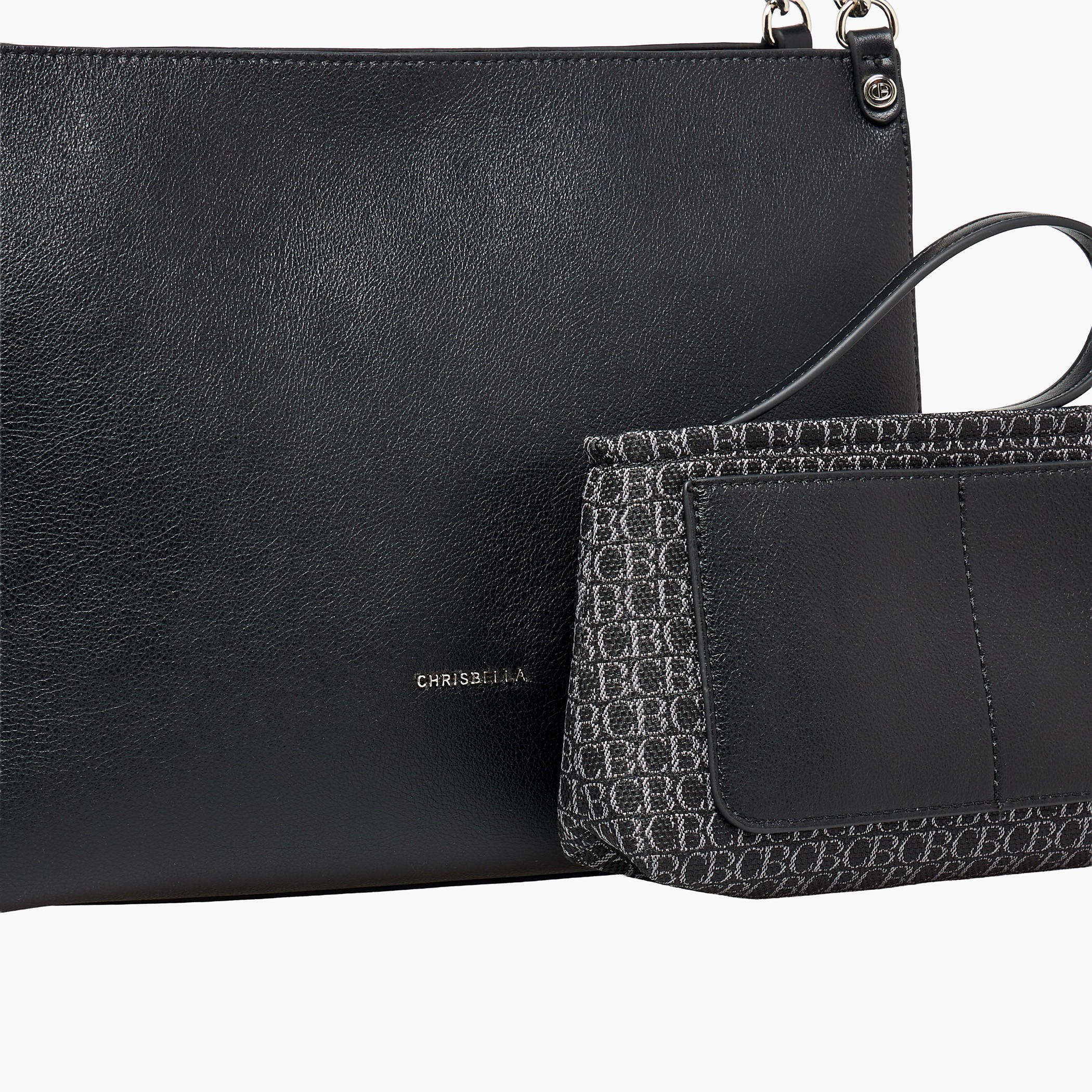 Chrisbella Textured Shoulder Bag with Pouch-women-bagsandwallets-handbags-image-5