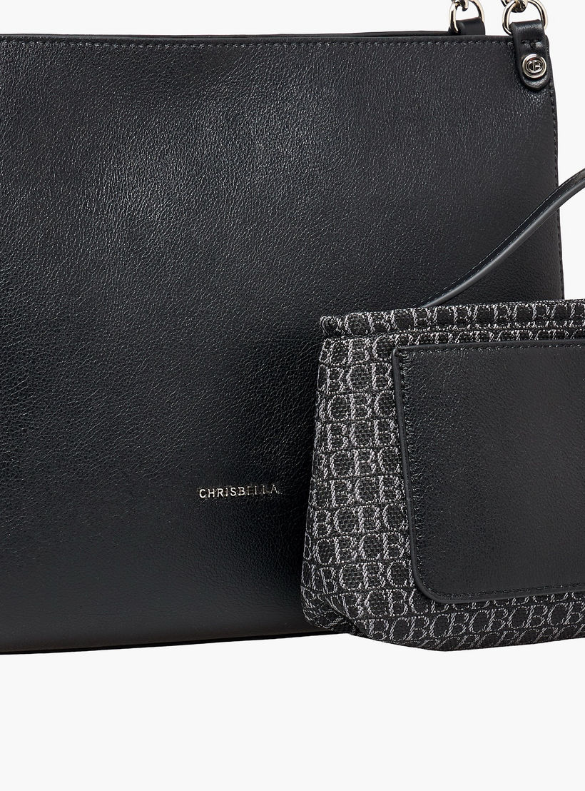 Chrisbella Textured Shoulder Bag with Pouch-women-bagsandwallets-handbags-image-5