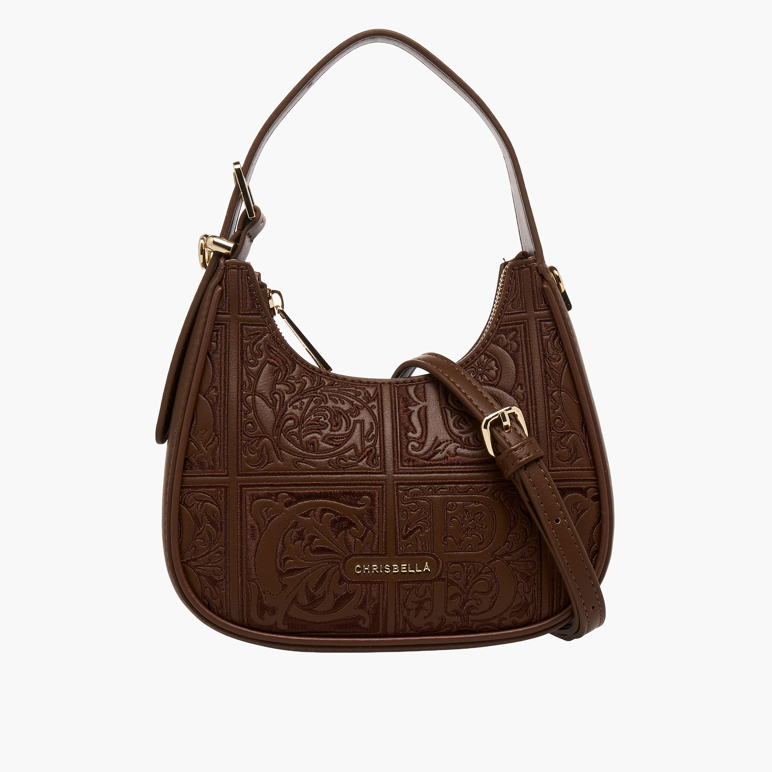 شنطة هوبو مطرزة بسحاب إغلاق من كريسبيلا-women-bagsandwallets-handbags-image-1