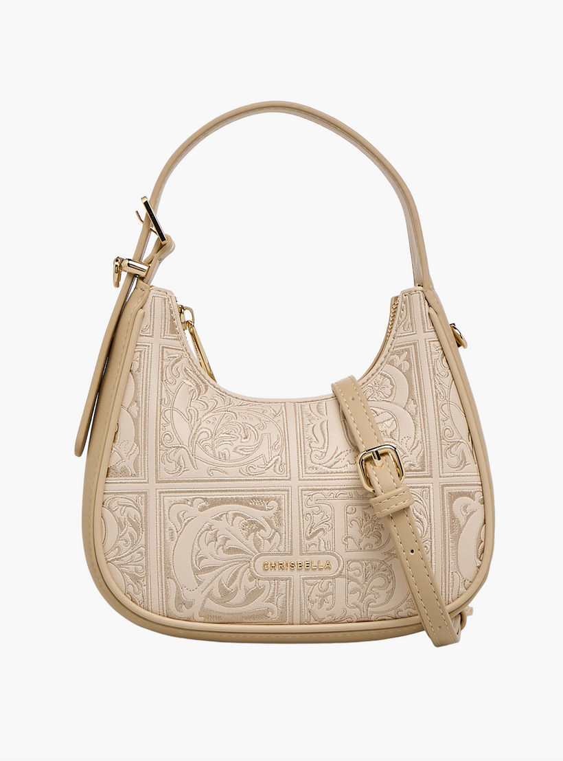 Chrisbella Embroidered Hobo Bag with Zip Closure-women-bagsandwallets-handbags-image-1
