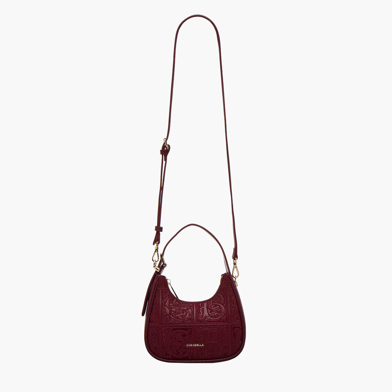 Chrisbella Embroidered Hobo Bag with Zip Closure-women-bagsandwallets-handbags-image-3
