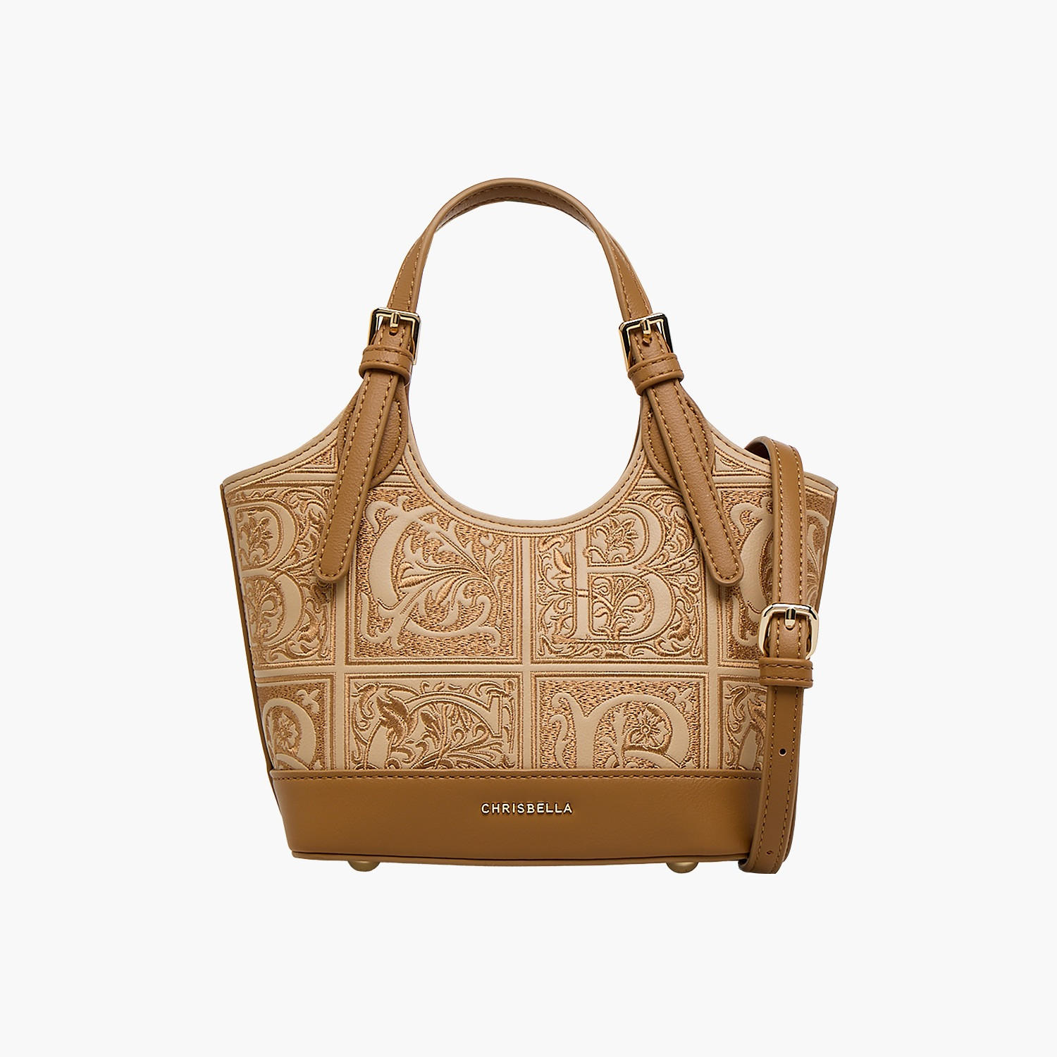 Chrisbella Embroidered Shoulder Bag with Detachable Strap-women-bagsandwallets-handbags-image-1
