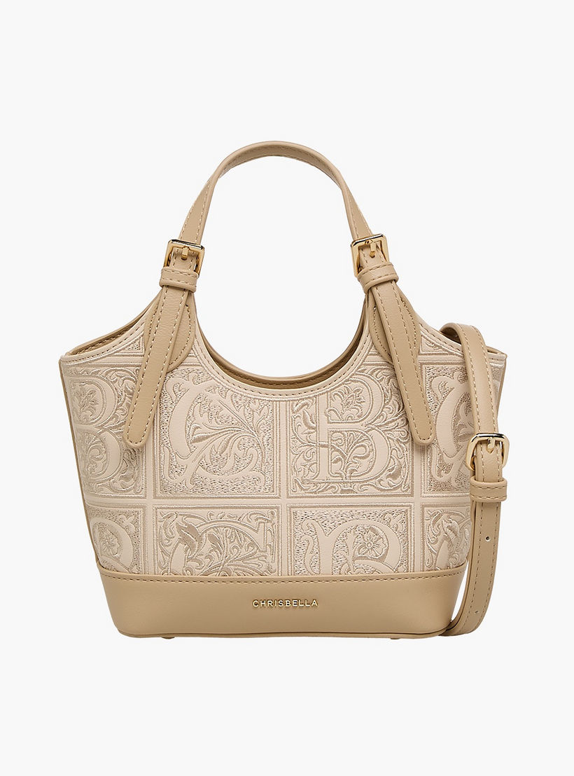 Chrisbella Embroidered Shoulder Bag with Zip Closure-women-bagsandwallets-handbags-image-1