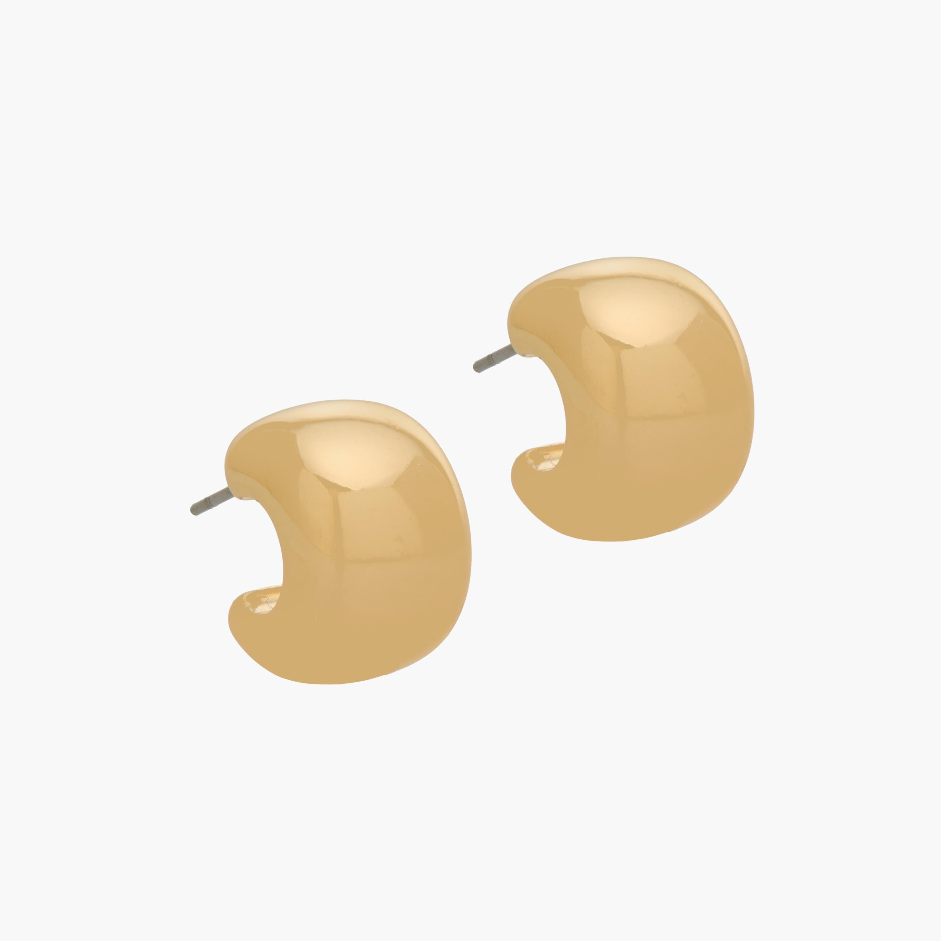 حلقان ذهبية اللون بمكبس إغلاق خلفي - طقم من 3 أزواج-women-watchesandjewellery-jewellery-earrings-image-2