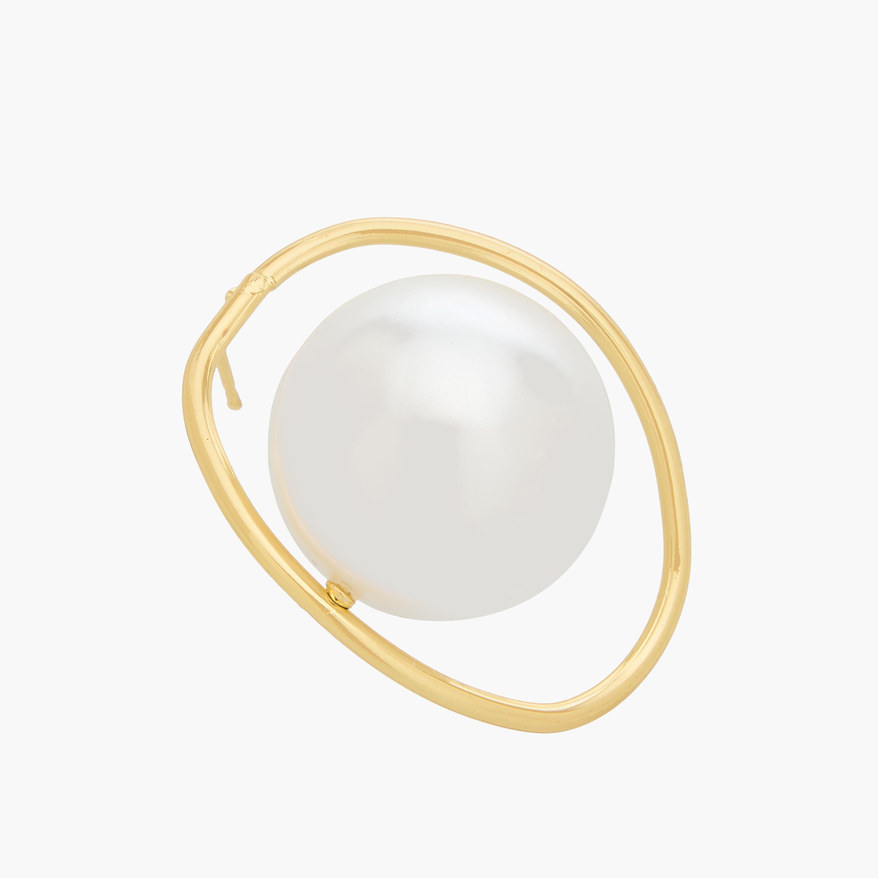 Gold Tone Pearl Embellished Stud Earrings with Pushback closure-women-watchesandjewellery-jewellery-earrings-image-4