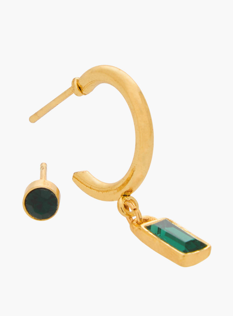 Pack of 3 Gold Tone Embellished Earrings with Pushback Closure-women-watchesandjewellery-jewellery-earrings-image-5