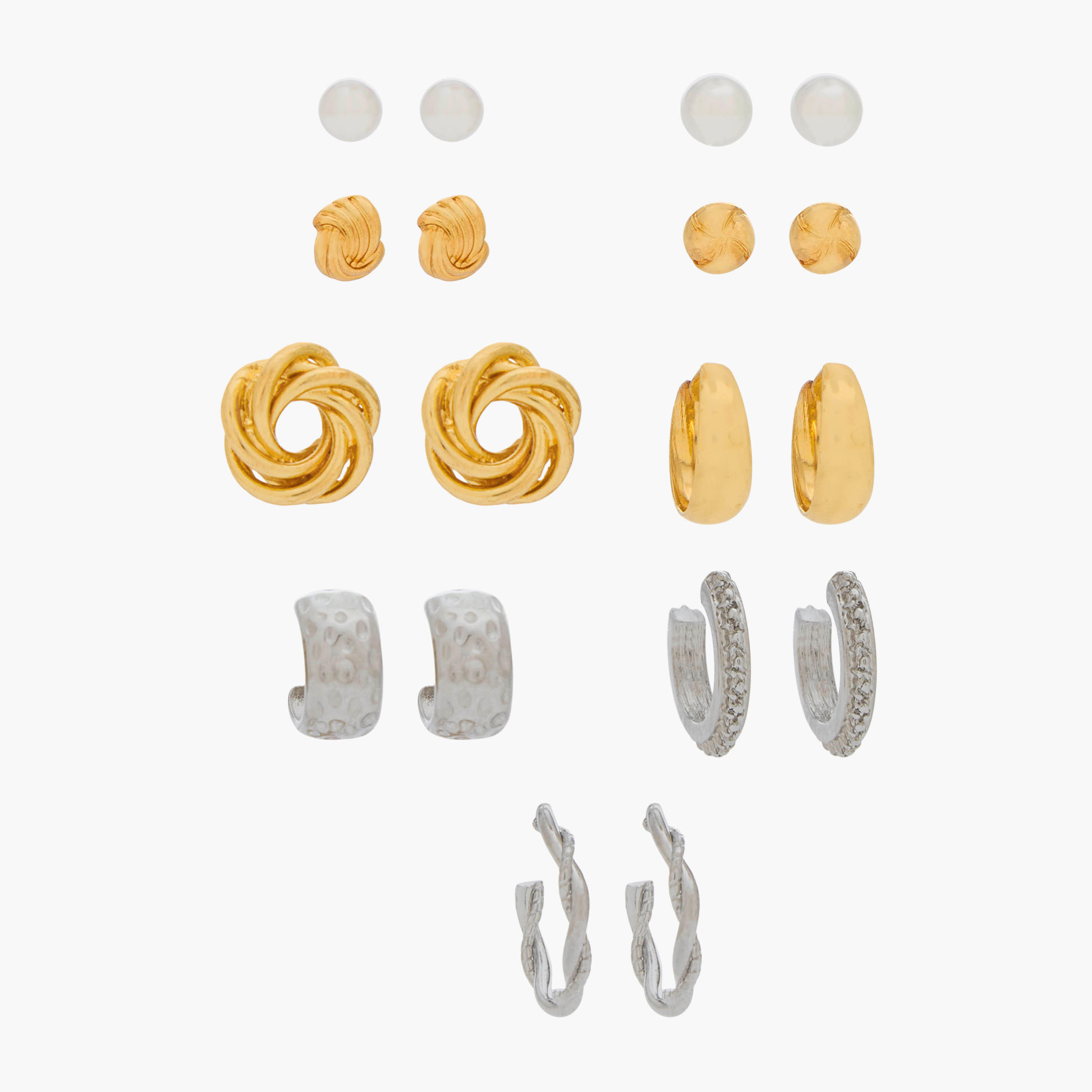 Pack of 9 Assorted Earrings with Pushback Closure-women-watchesandjewellery-jewellery-earrings-image-1