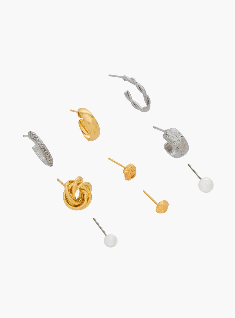 Pack of 9 Assorted Earrings with Pushback Closure-women-watchesandjewellery-jewellery-earrings-image-2