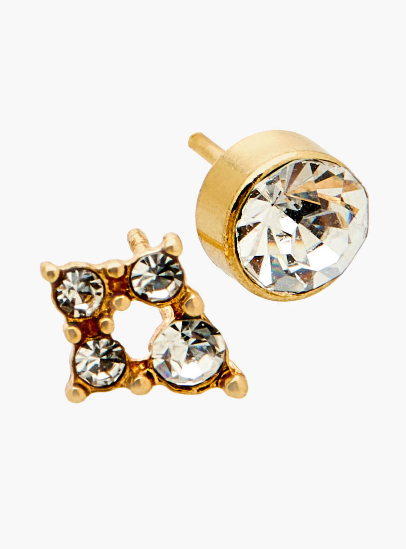 Pack of 9 Gold Tone Embellished Earrings with Pushback closure-women-watchesandjewellery-jewellery-earrings-image-4