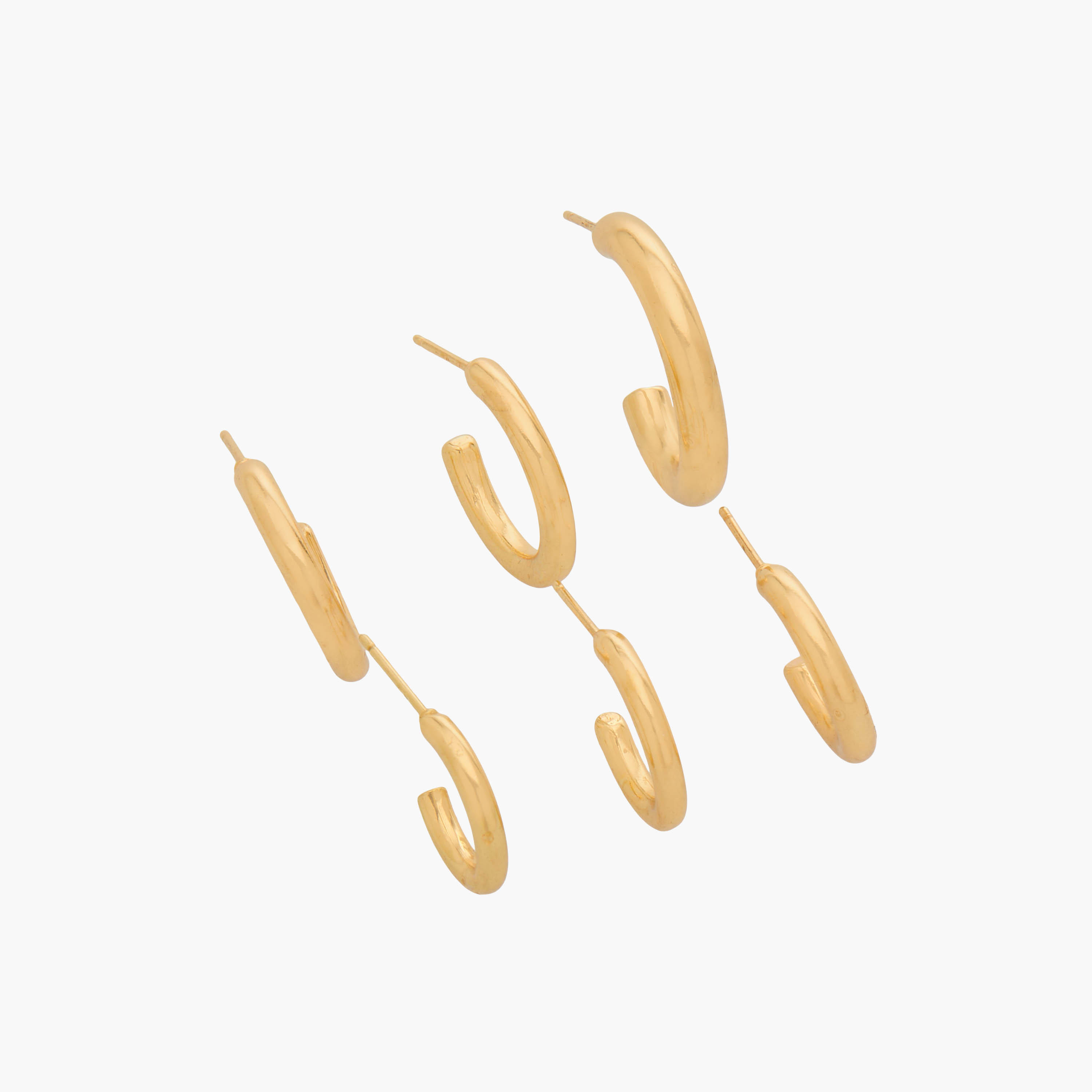 حلقان حلقية بلون ذهبي ومكبس إغلاق - عبوة 6 أزواج-women-watchesandjewellery-jewellery-earrings-image-2