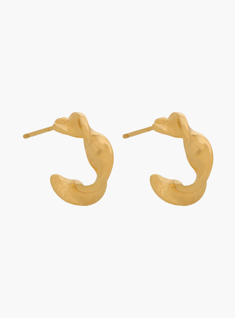 Pack of 3 Gold Tone Textured Hoop Earrings with Pushback Closure-women-watchesandjewellery-jewellery-earrings-image-4
