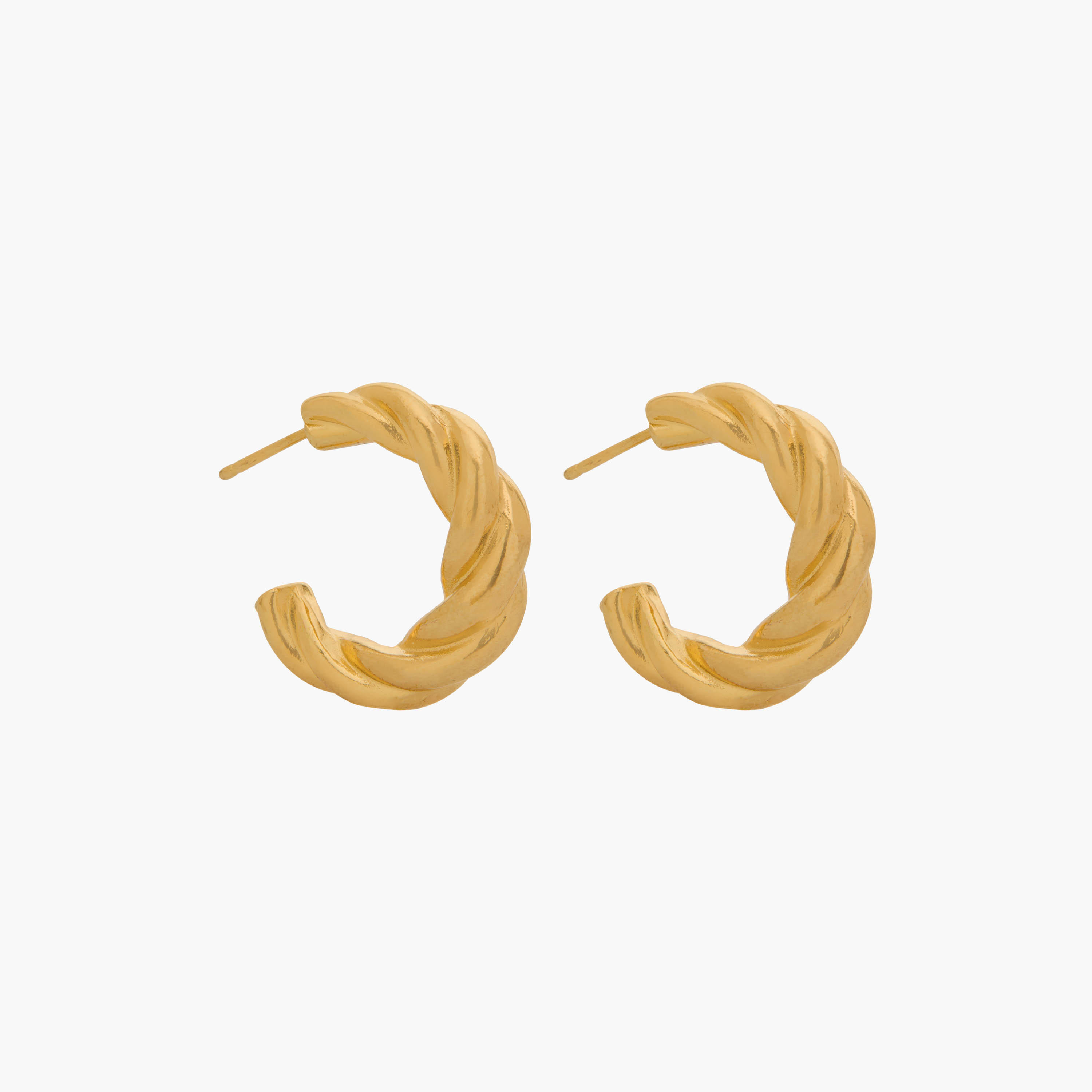 Pack of 3 Gold Tone Textured Hoop Earrings with Pushback Closure-women-watchesandjewellery-jewellery-earrings-image-6