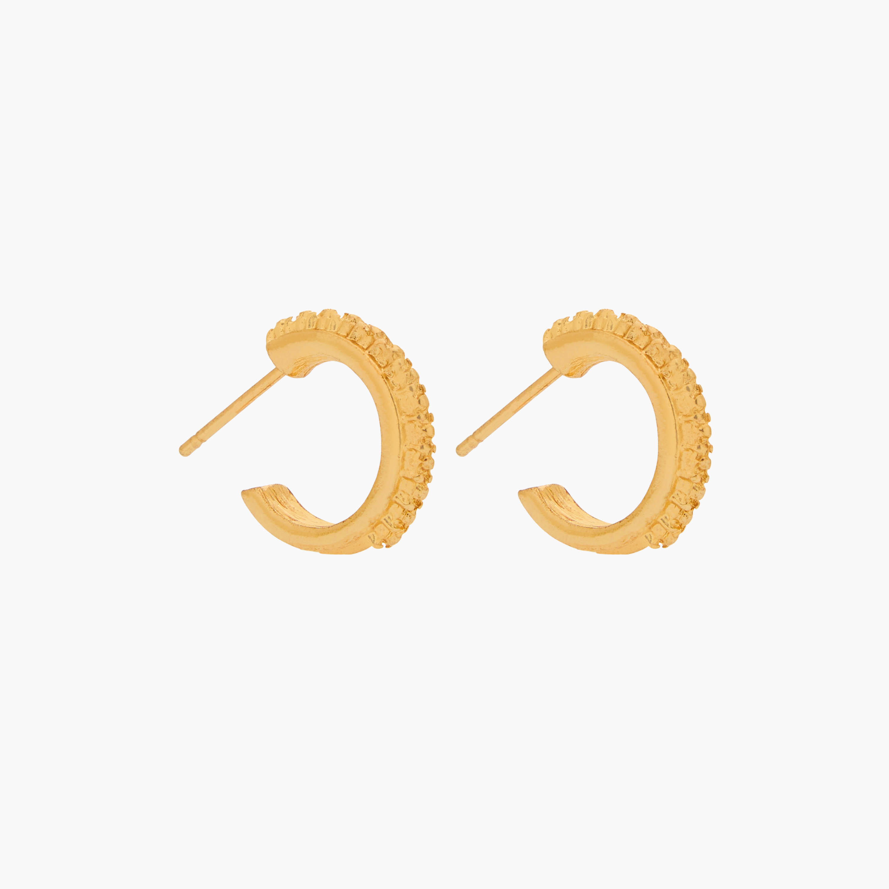 Pack of 3 Gold Tone Textured Hoop Earrings with Pushback Closure-women-watchesandjewellery-jewellery-earrings-image-3
