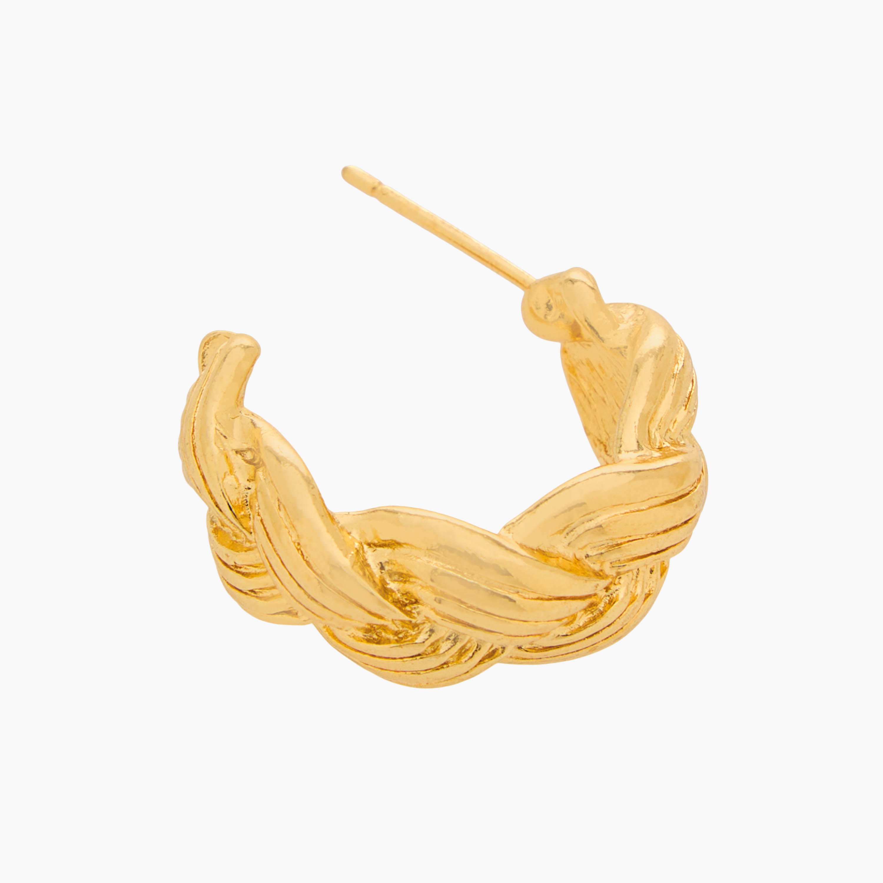 Pack of 3 Gold Tone Textured Hoop Earrings with Pushback Closure-women-watchesandjewellery-jewellery-earrings-image-6