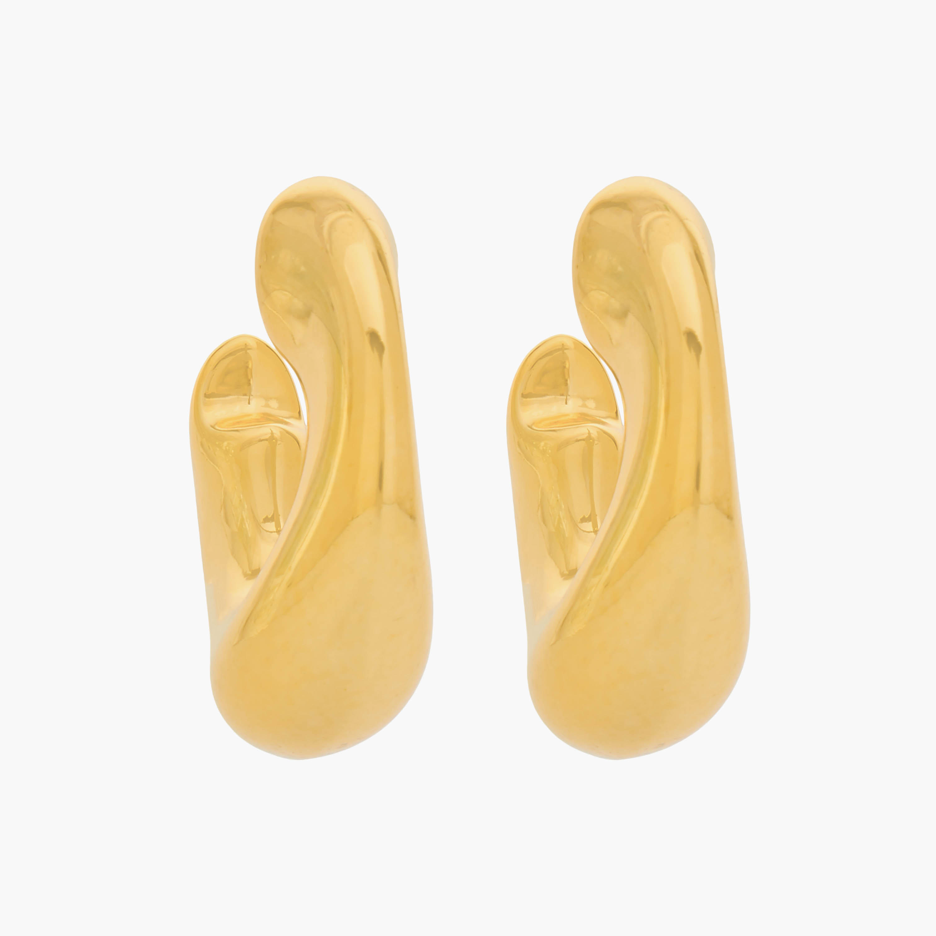 حلق حلقي بلون ذهبي ومكبس إغلاق-women-watchesandjewellery-jewellery-earrings-image-1