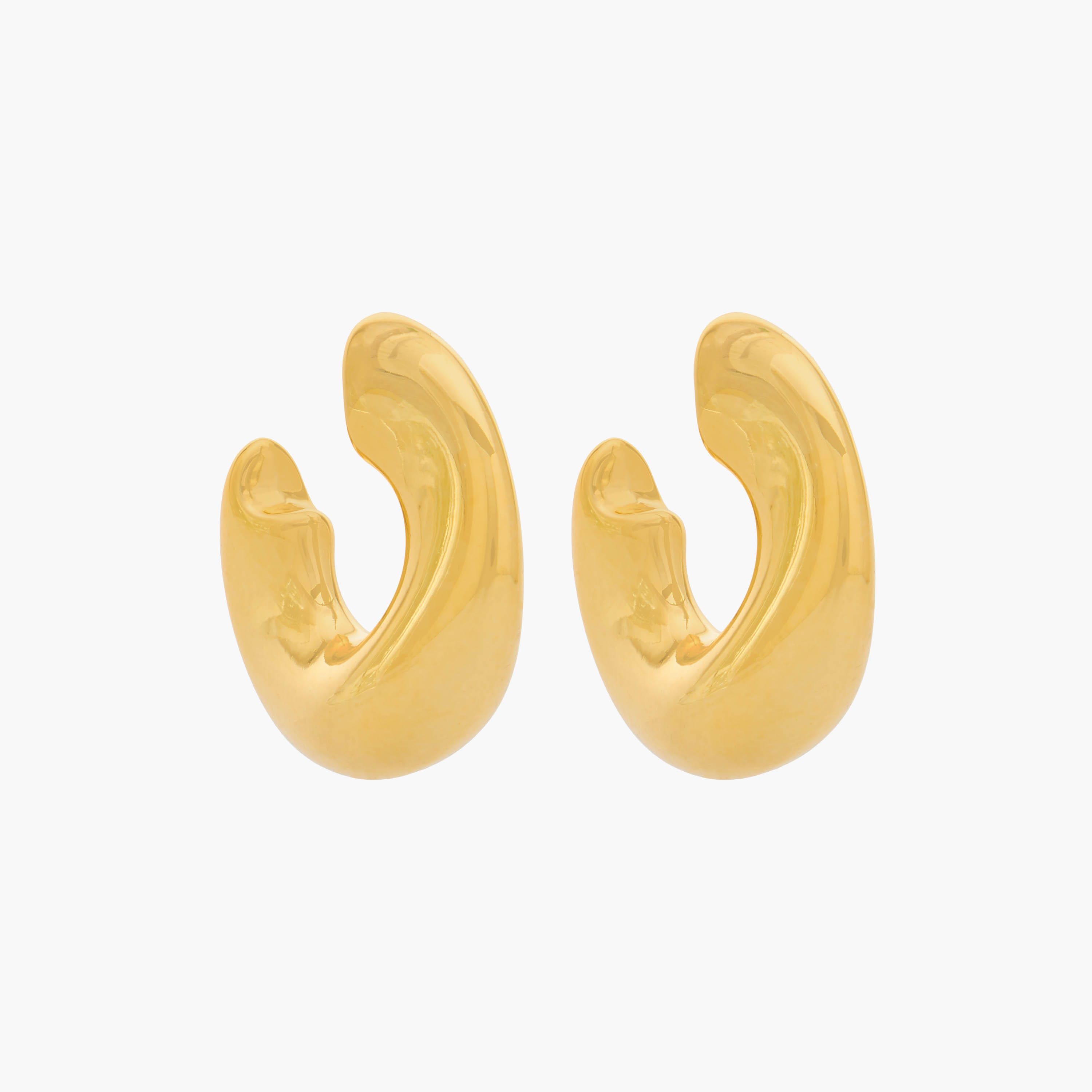 حلق حلقي بلون ذهبي ومكبس إغلاق-women-watchesandjewellery-jewellery-earrings-image-2