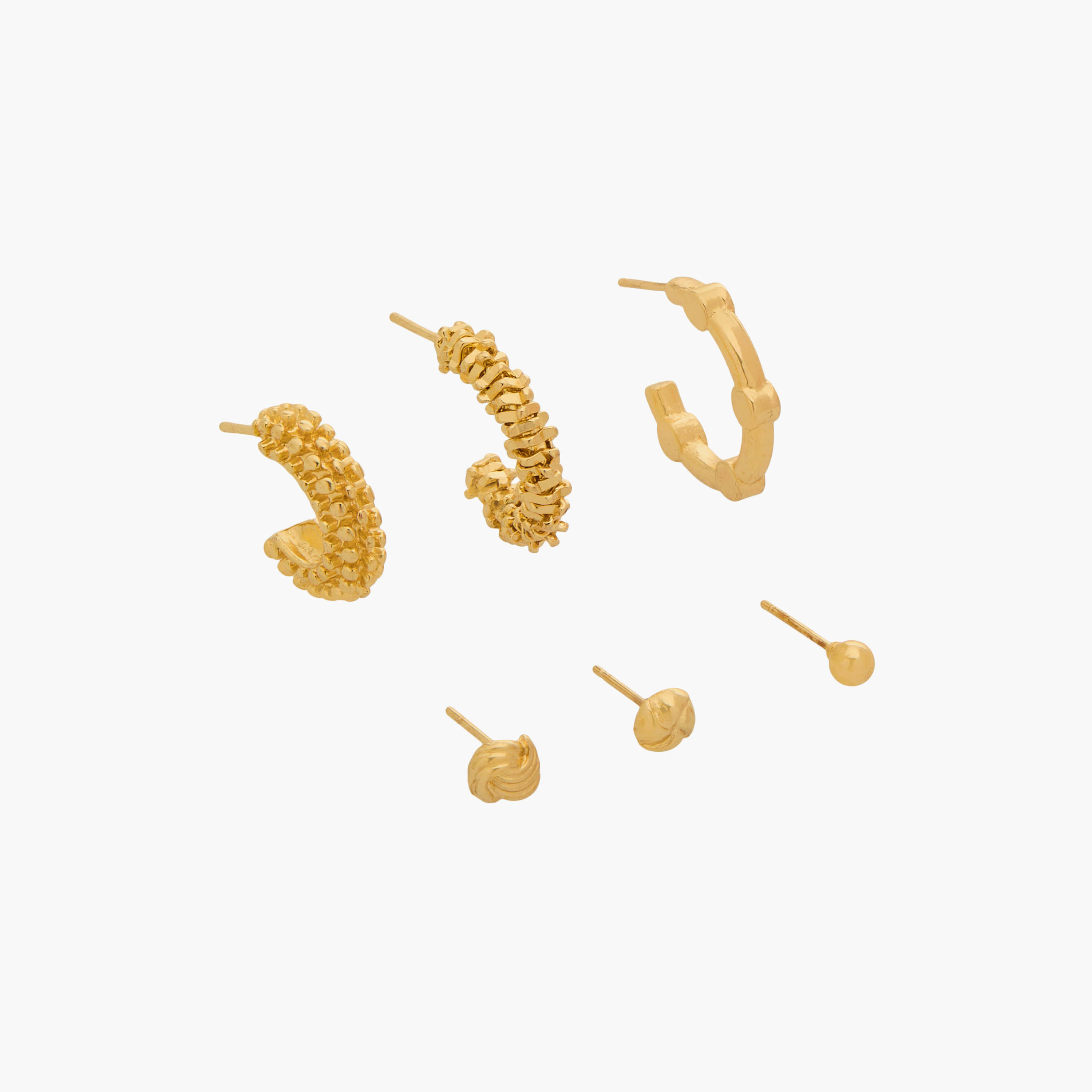 Pack of 6 Gold Tone Earrings with Pushback Closure-women-watchesandjewellery-jewellery-earrings-image-2