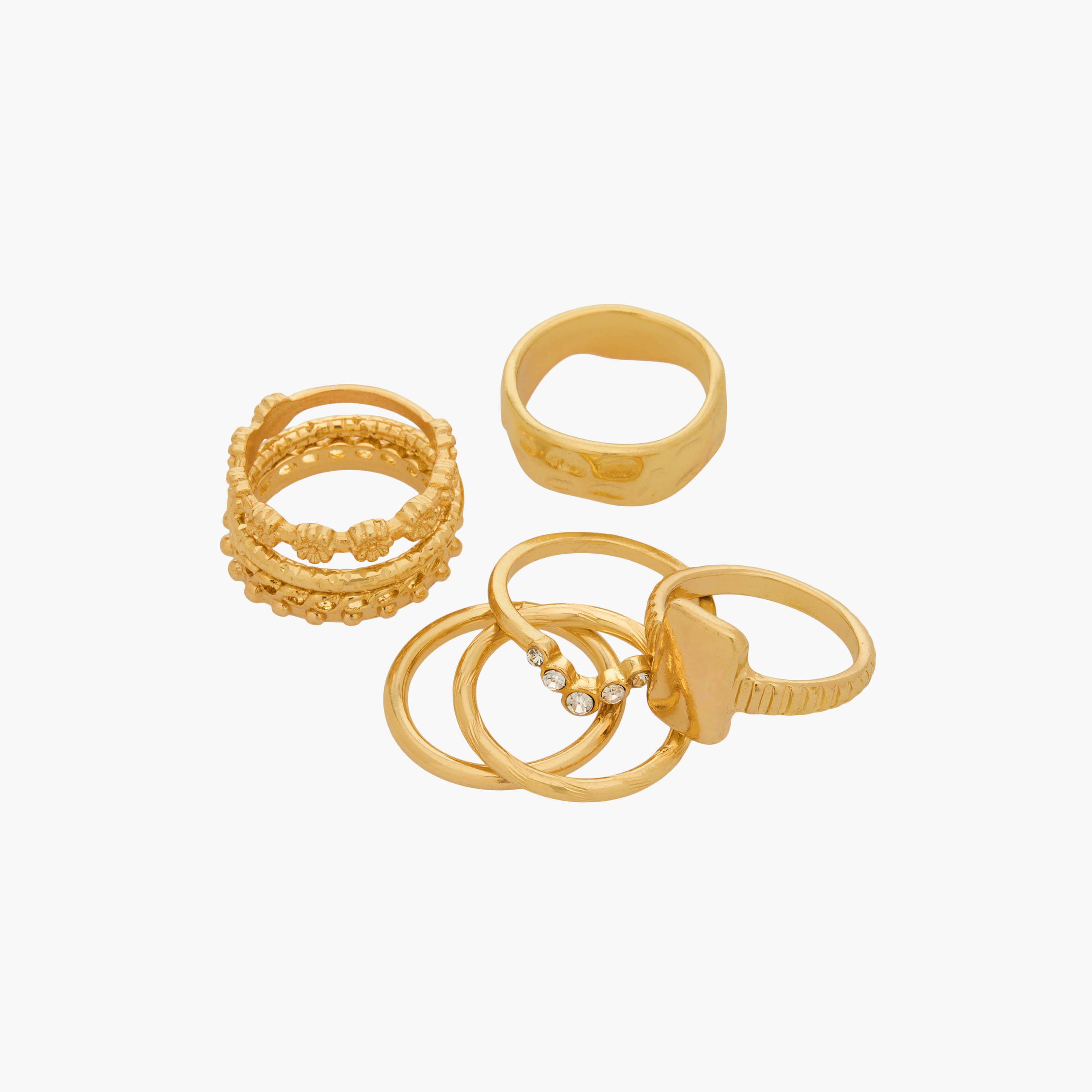 Set of 9 - Assorted Gold Tone Ring-women-watchesandjewellery-jewellery-rings-image-2