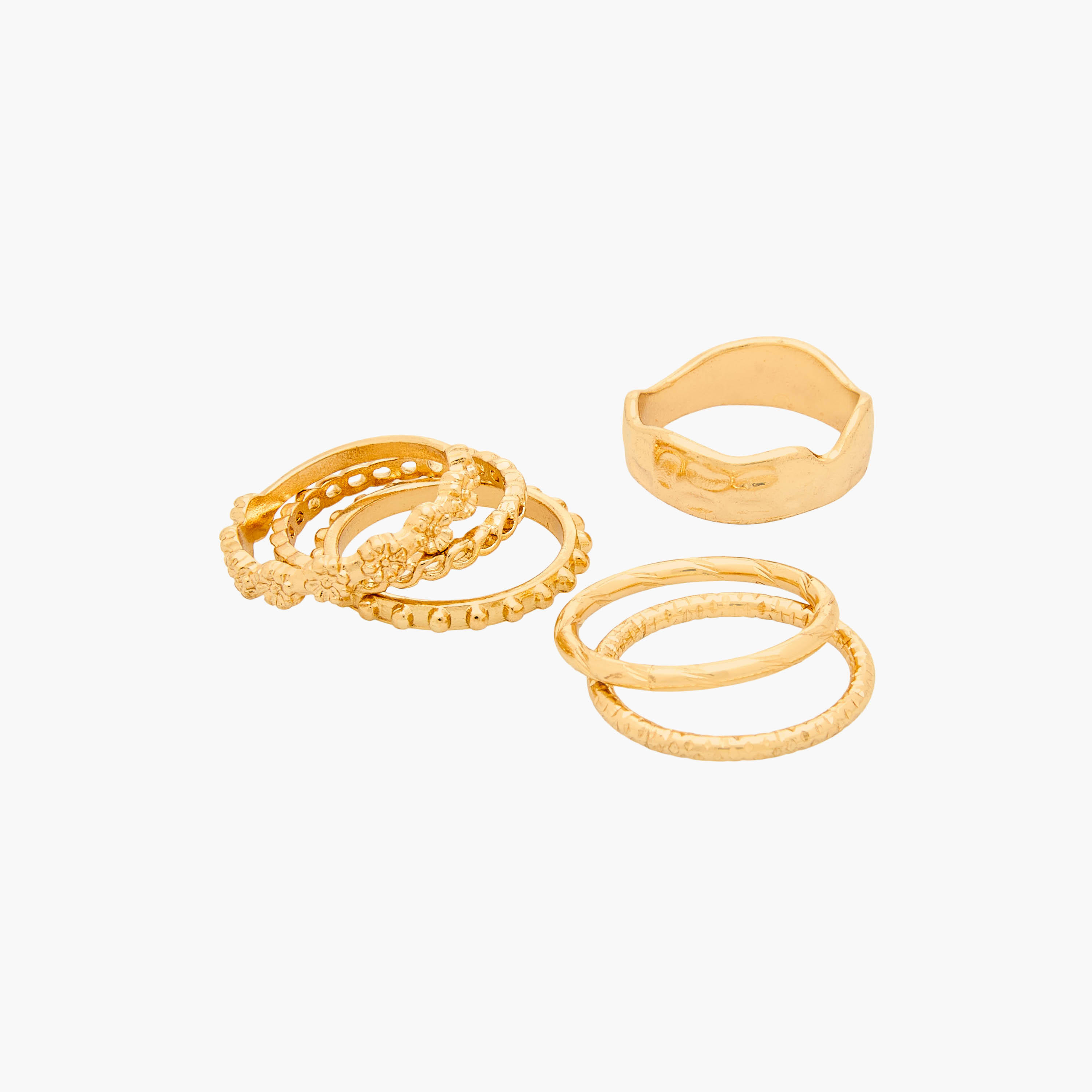 طقم خواتم ذهبية 9 قطع متنوعة-women-watchesandjewellery-jewellery-rings-image-2