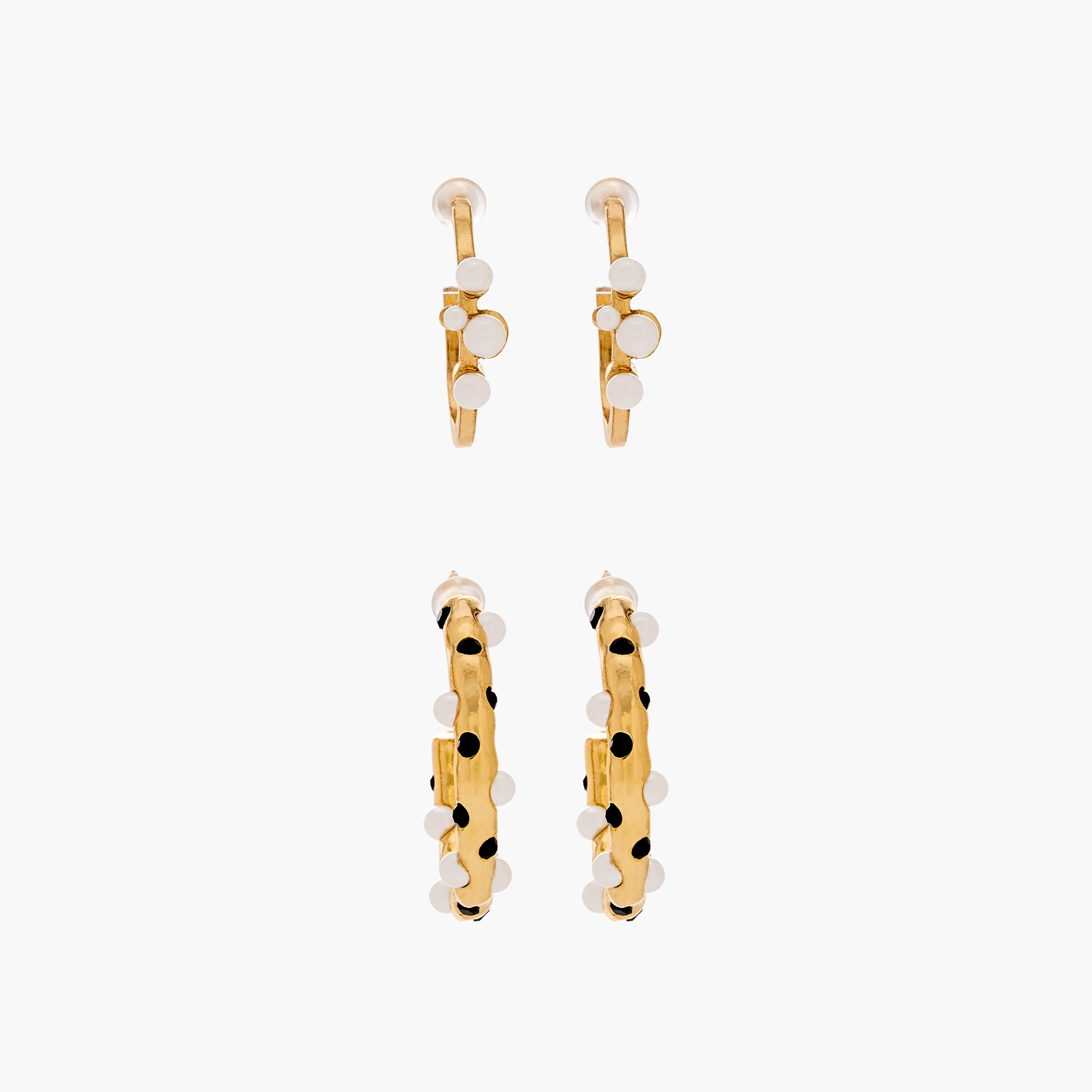 Pack of 2 Gold Tone Hoop Earrings with Pushback Closure-women-watchesandjewellery-jewellery-earrings-image-1