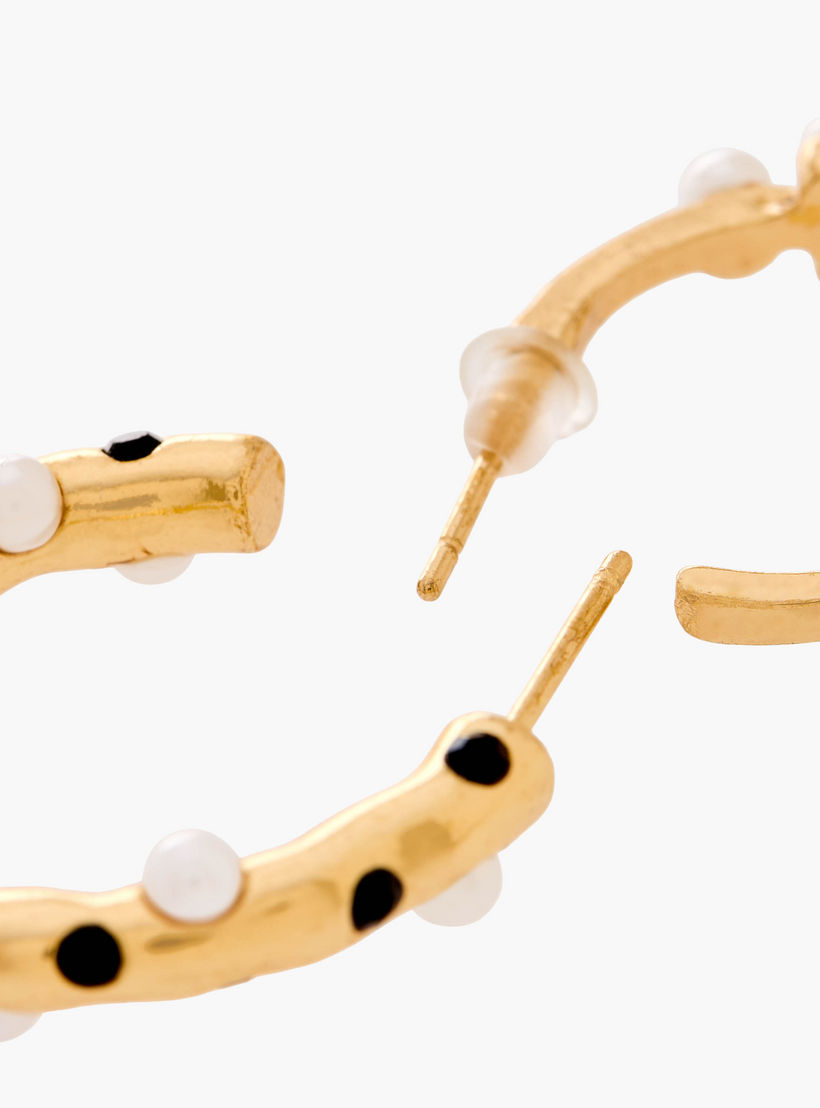 Pack of 2 Gold Tone Hoop Earrings with Pushback Closure-women-watchesandjewellery-jewellery-earrings-image-5