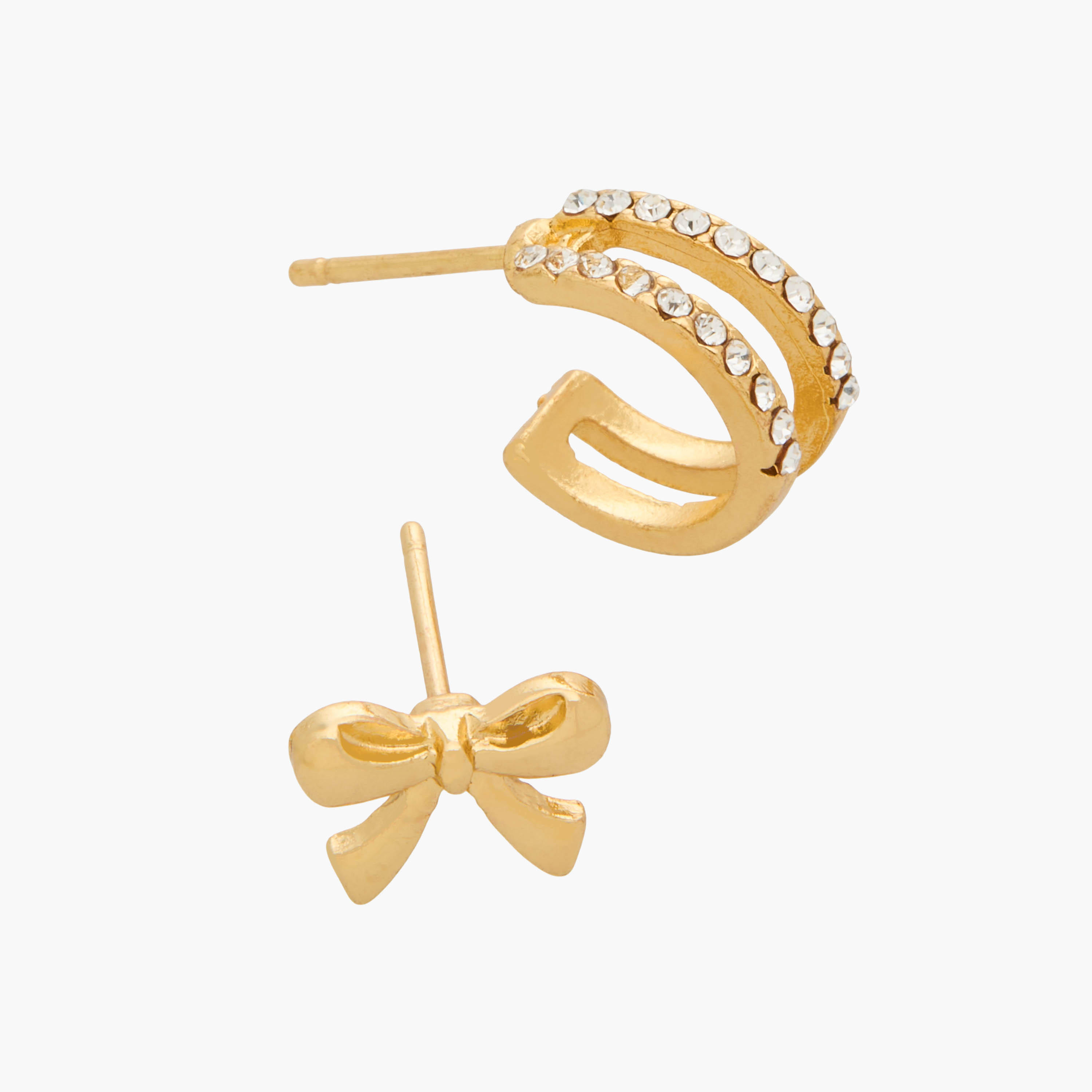 Pack of 9 Gold Tone Stud Earrings with Pushback Closure-women-watchesandjewellery-jewellery-earrings-image-4