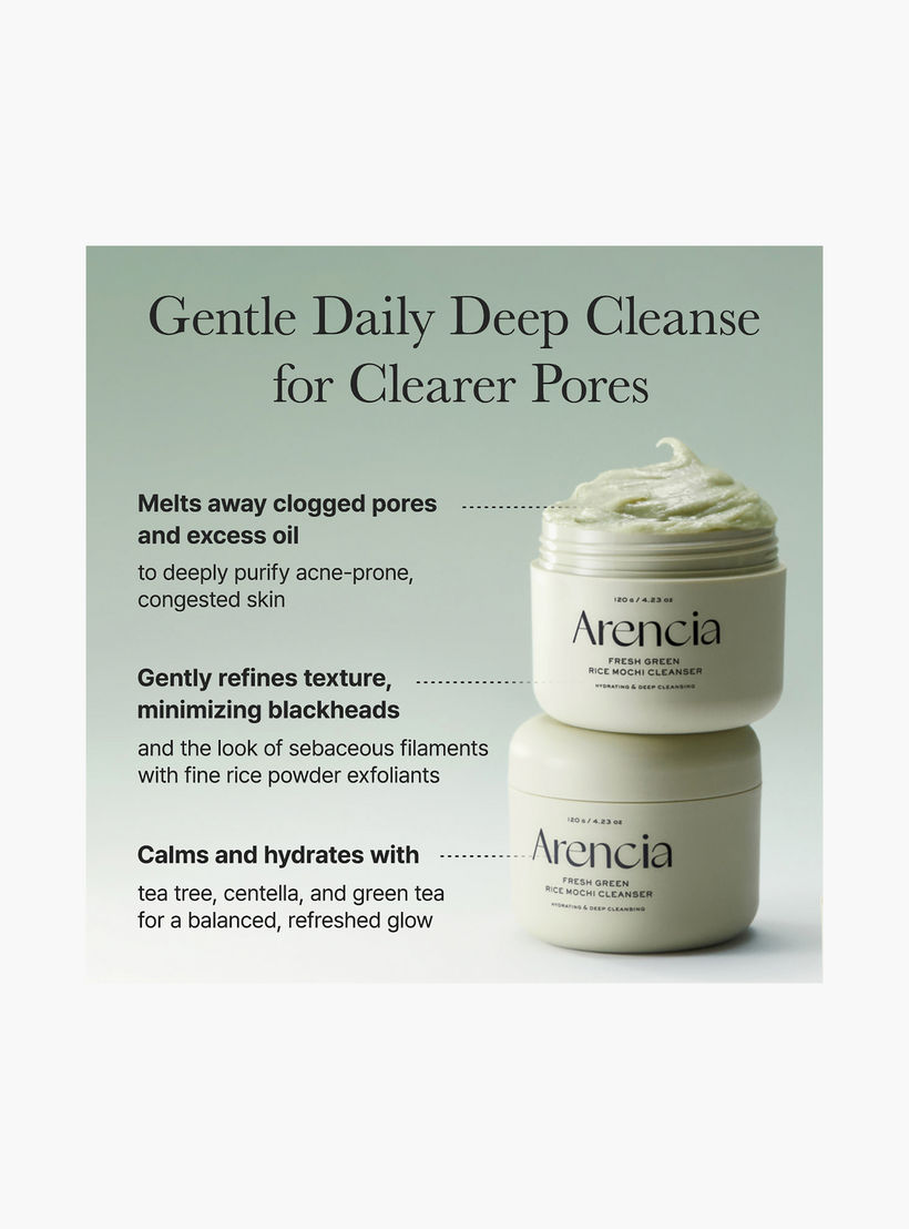 Arencia Fresh Green Rice Mochi Cleanser 120G-beautyandpersonalcare-kbeauty-skin-cleansers-facewash-image-4