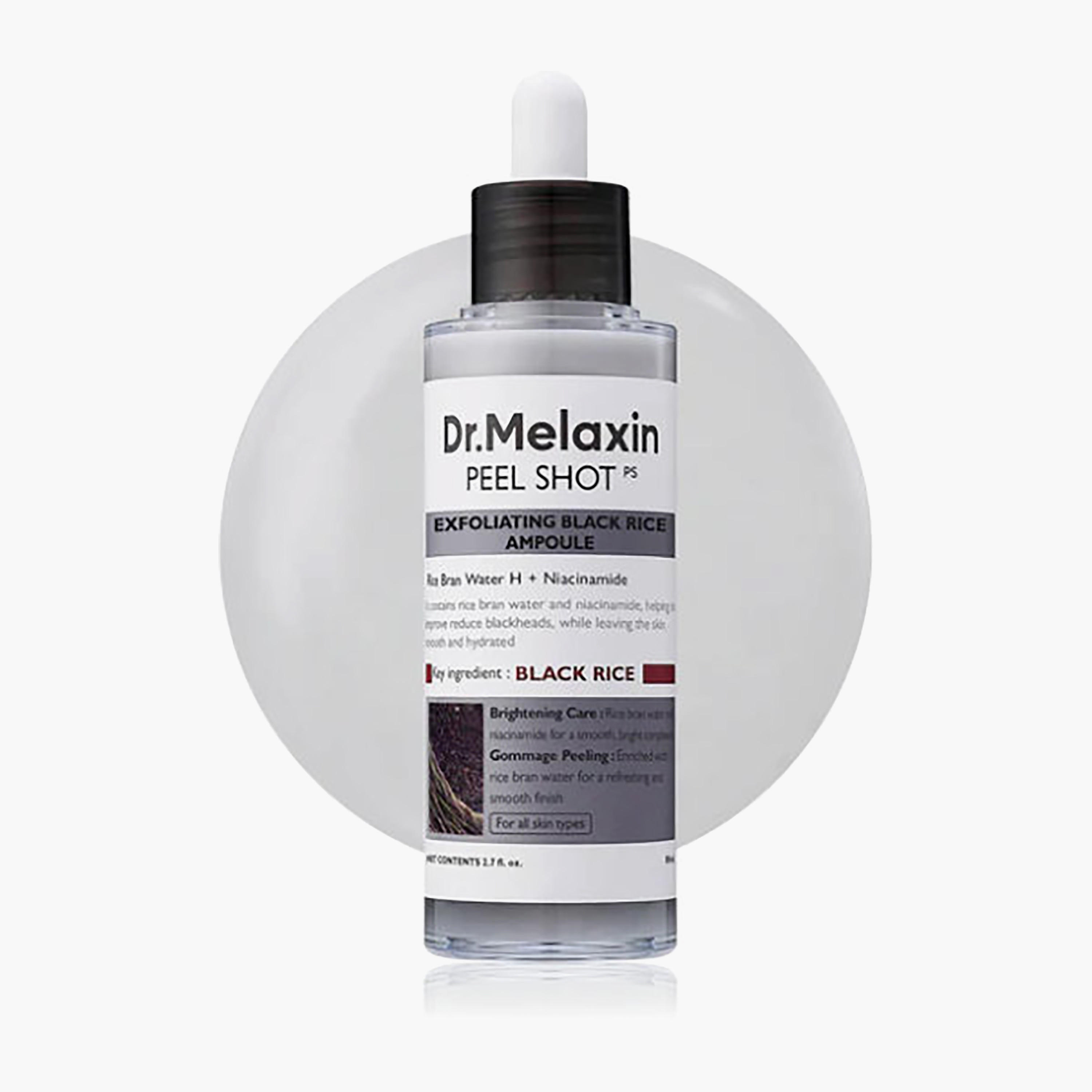 أمبولات الأرز الأسود المقشرة من دكتور ميلاكسين، 80 مل-beautyandpersonalcare-kbeauty-skin-treatmentsandserums-image-1