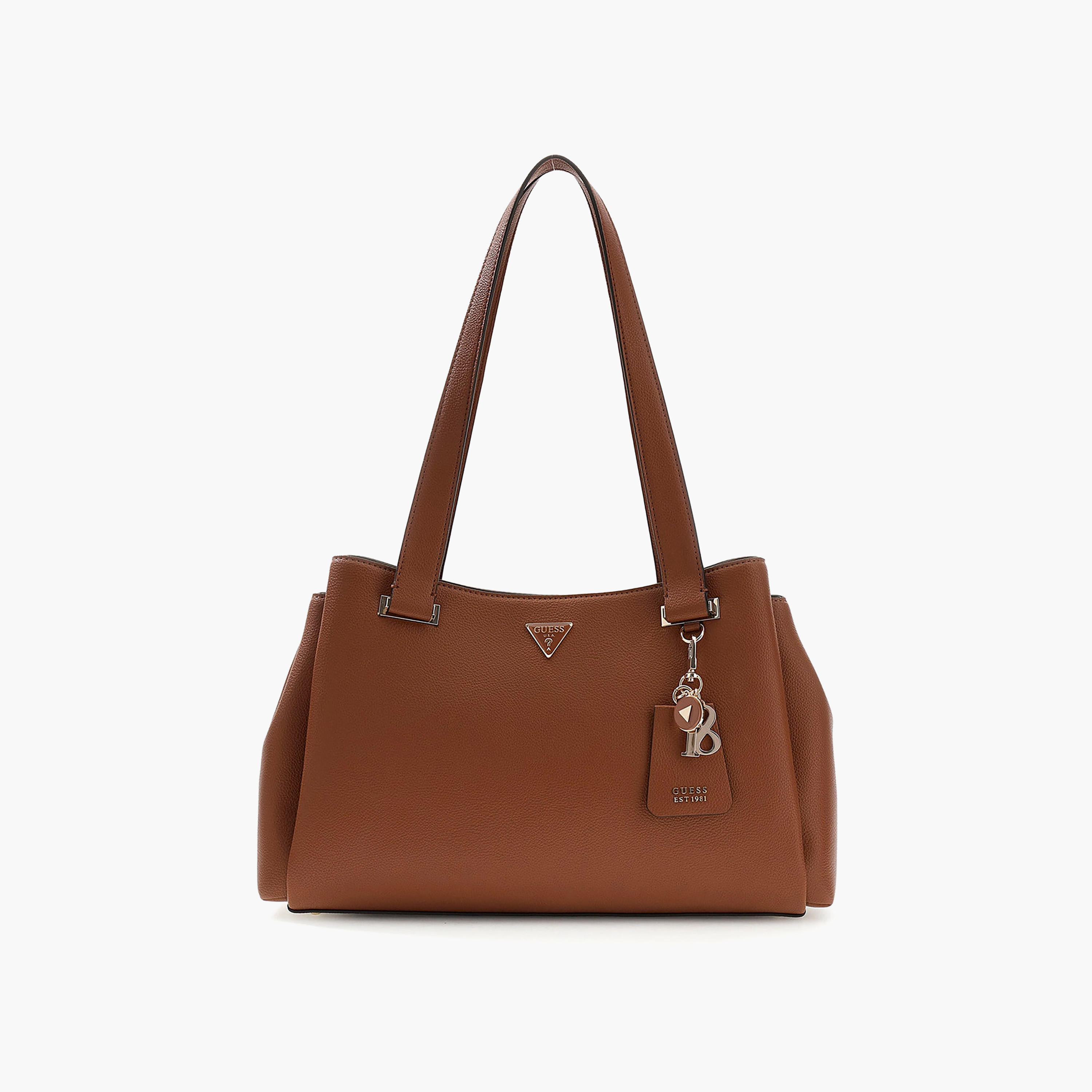 Guess Evie Textured Double Handle Tote Bag with Zipper Closure-women-bagsandwallets-handbags-image-1
