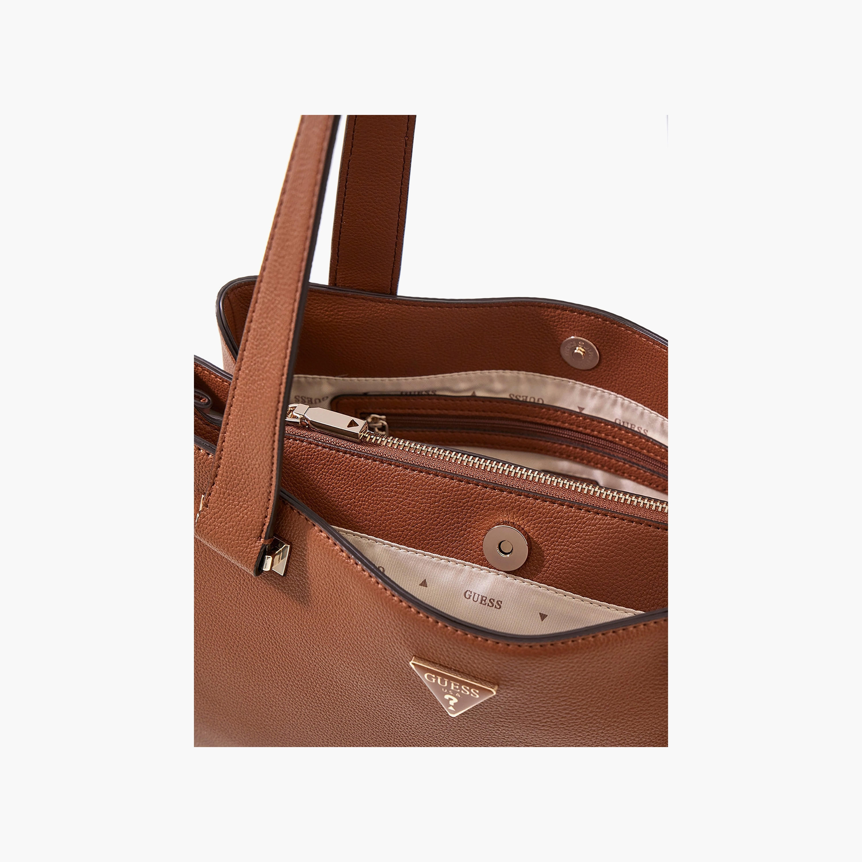 Guess Evie Textured Double Handle Tote Bag with Zipper Closure-women-bagsandwallets-handbags-image-3