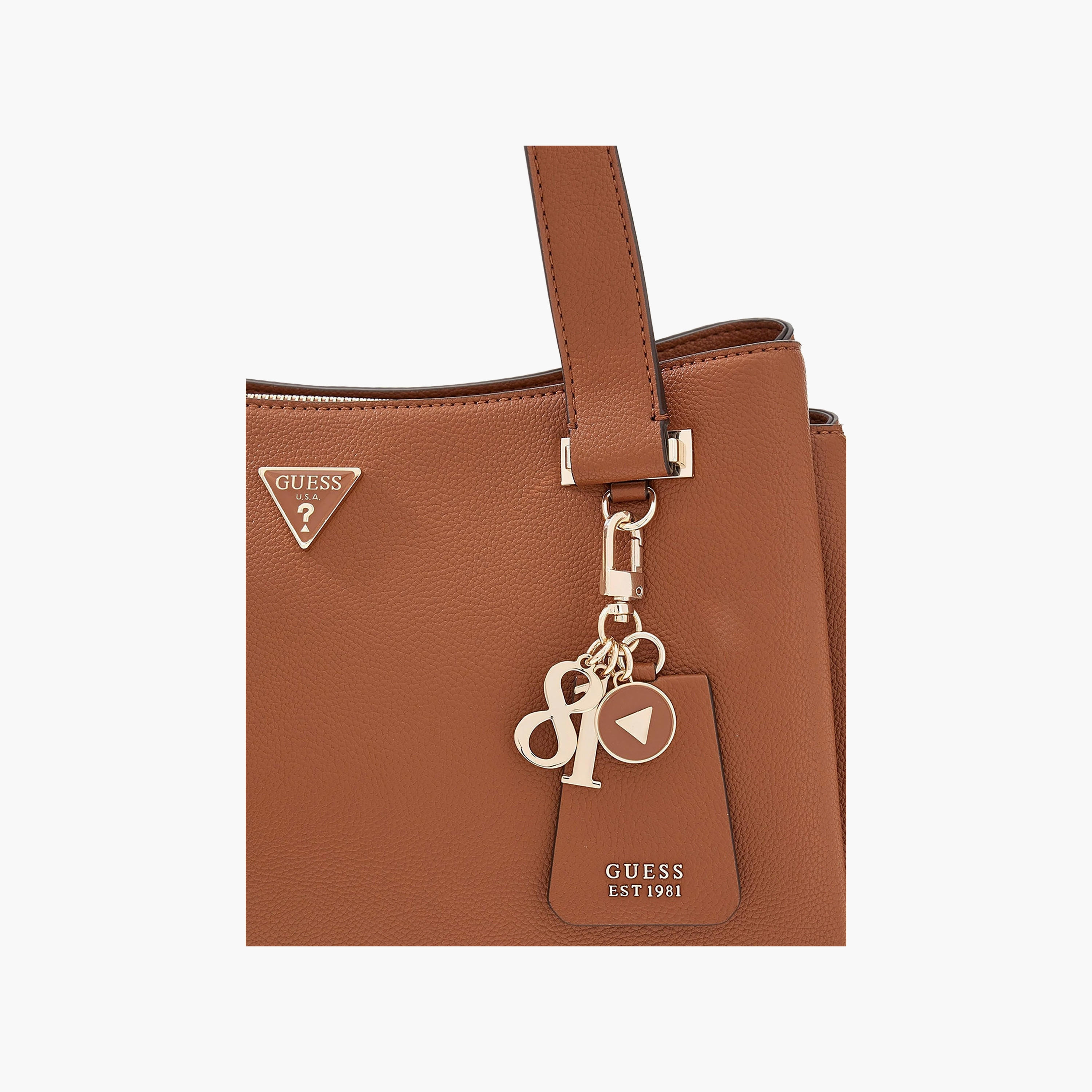 Guess Evie Textured Double Handle Tote Bag with Zipper Closure-women-bagsandwallets-handbags-image-4