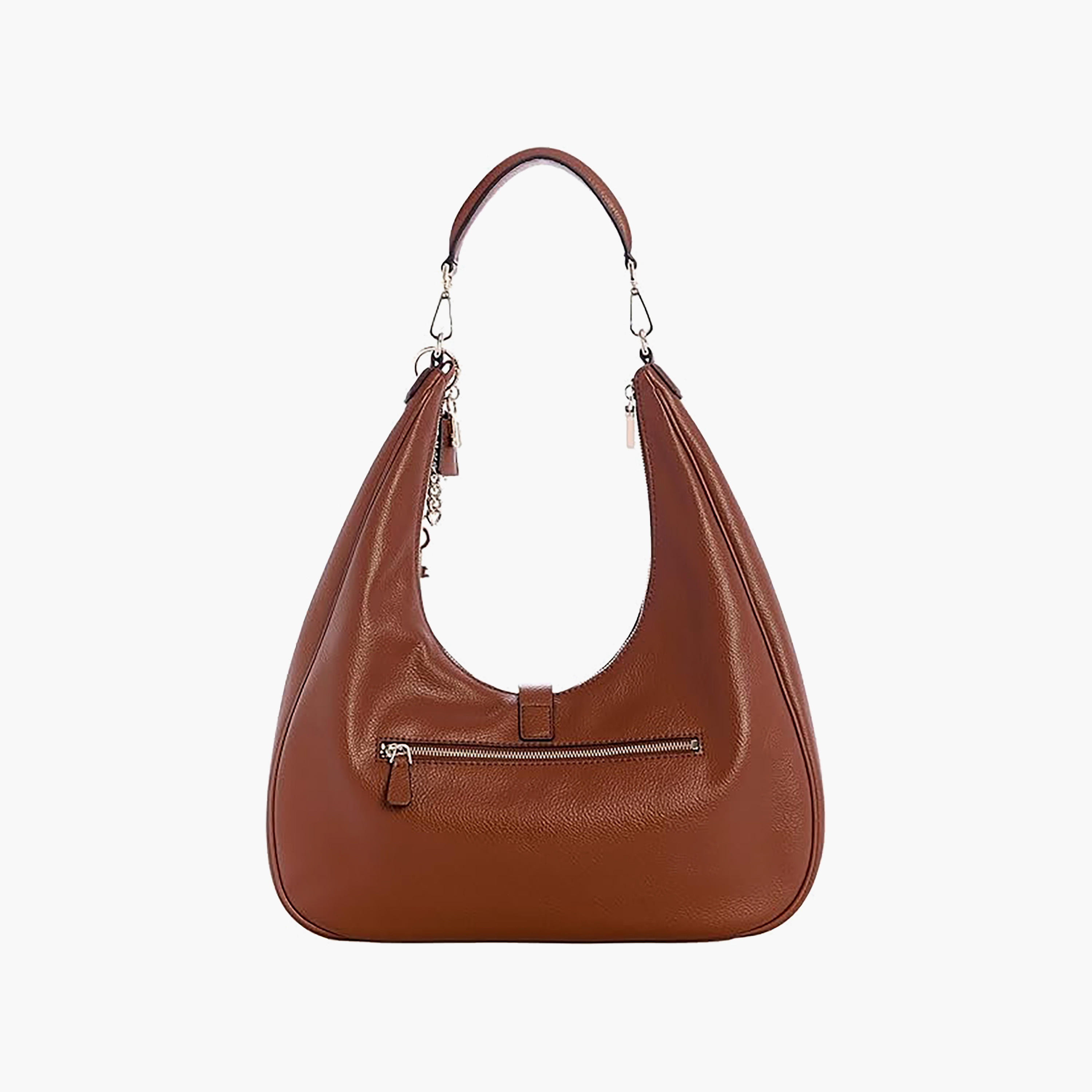 Guess Brooke Textured Single Handle Hobo Bag with Zipper Closure-women-bagsandwallets-handbags-image-2