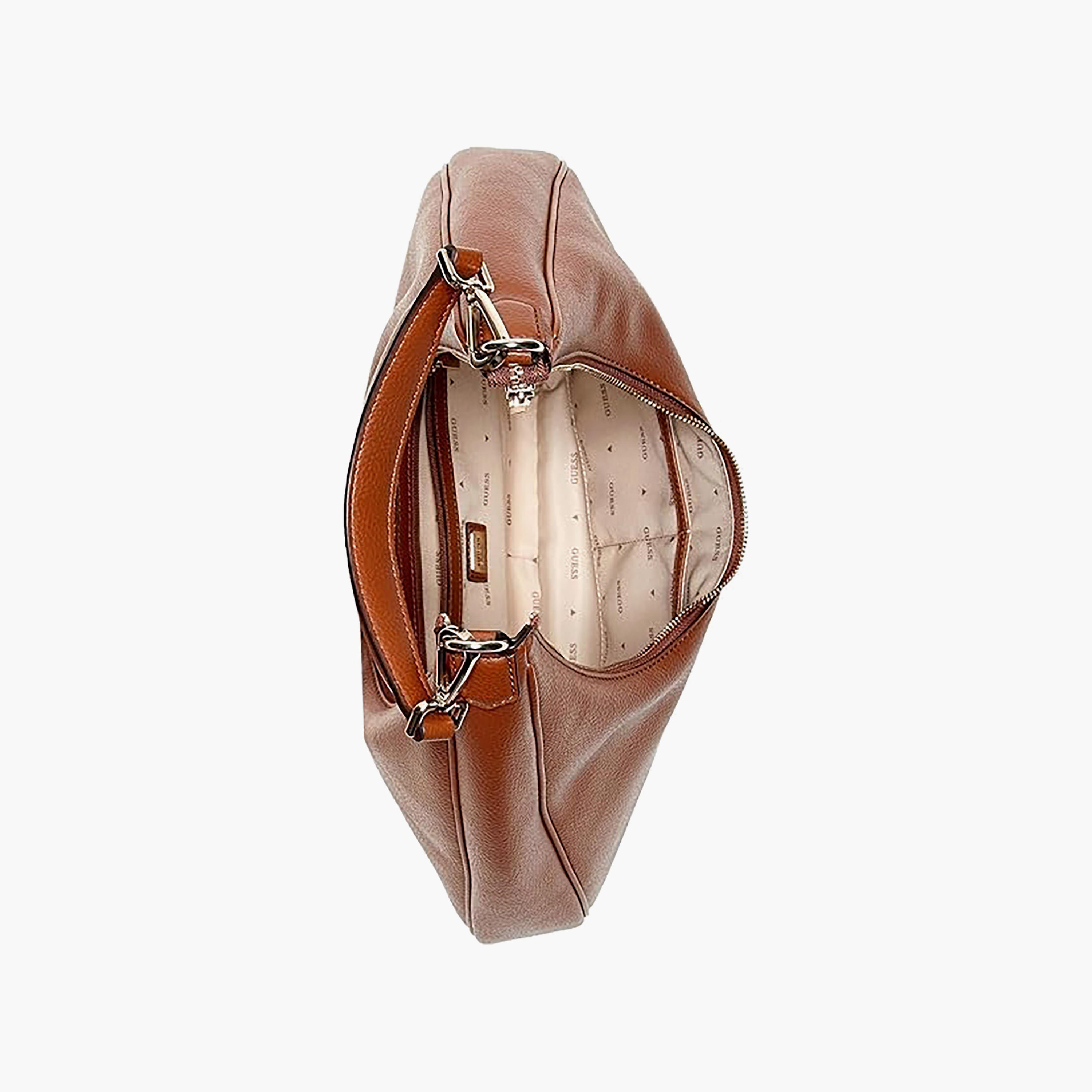 Guess Brooke Textured Single Handle Hobo Bag with Zipper Closure-women-bagsandwallets-handbags-image-3