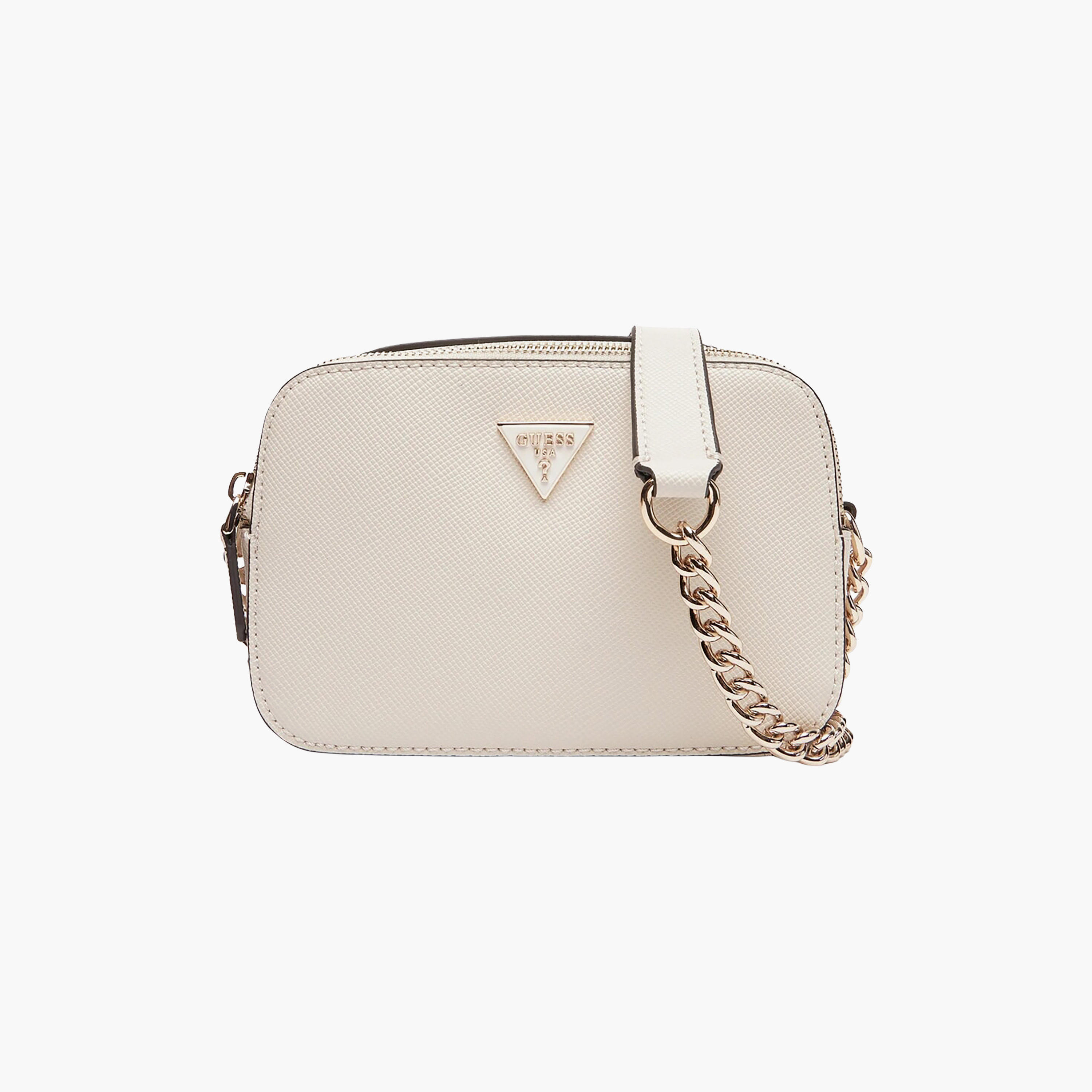 حقيبة كروسبودي من Guess Noelle II مصنوعة من جلد سافيانو، مزودة بسحاب إغلاق وحزام سلسلة.-women-bagsandwallets-handbags-image-1