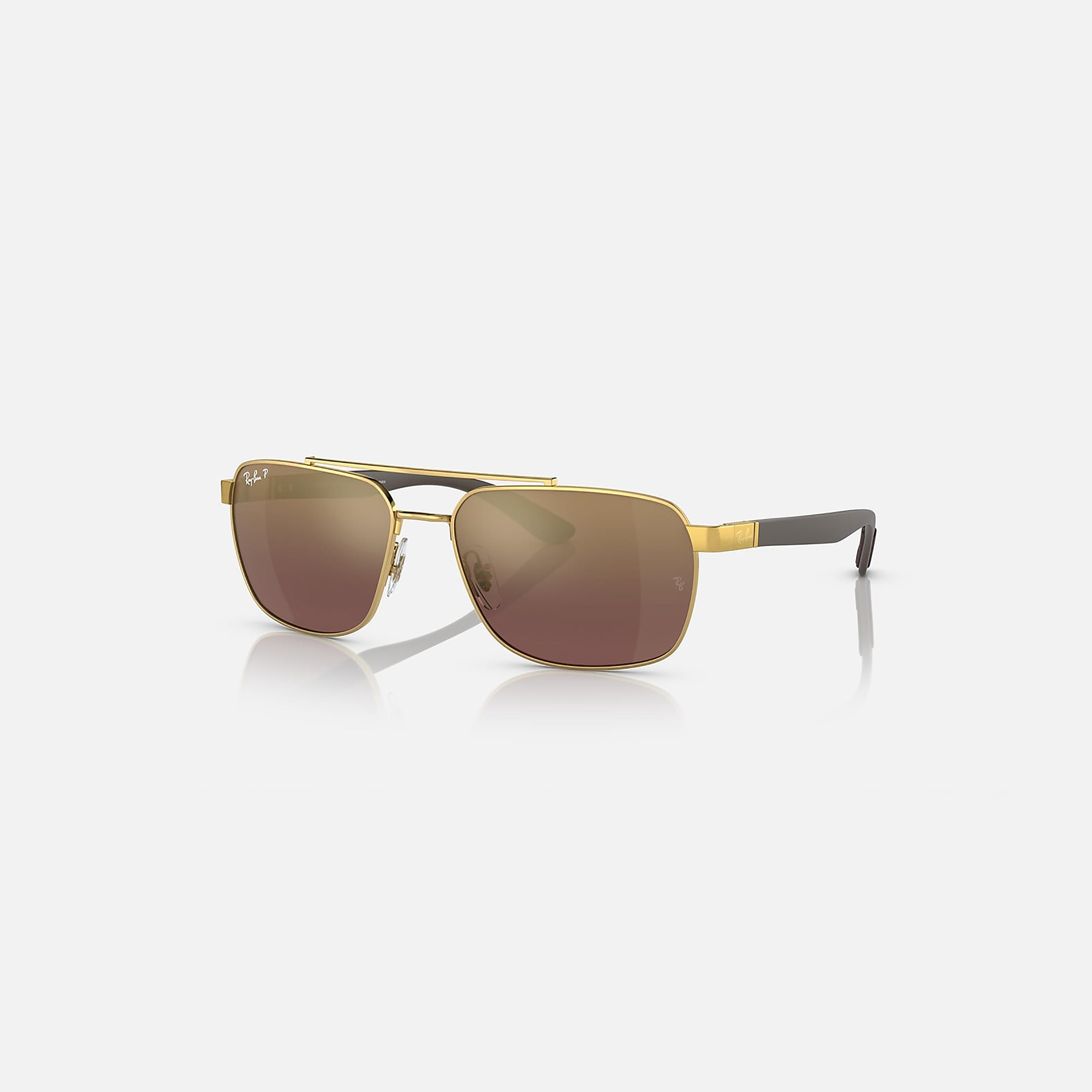 Ray-Ban Unisex Rectangle Brown Polorized Sunglasses | 3701-men-sunglasses-image-1
