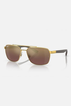 Ray-Ban Unisex Rectangle Brown Polorized Sunglasses | 3701-men-sunglasses-image-1