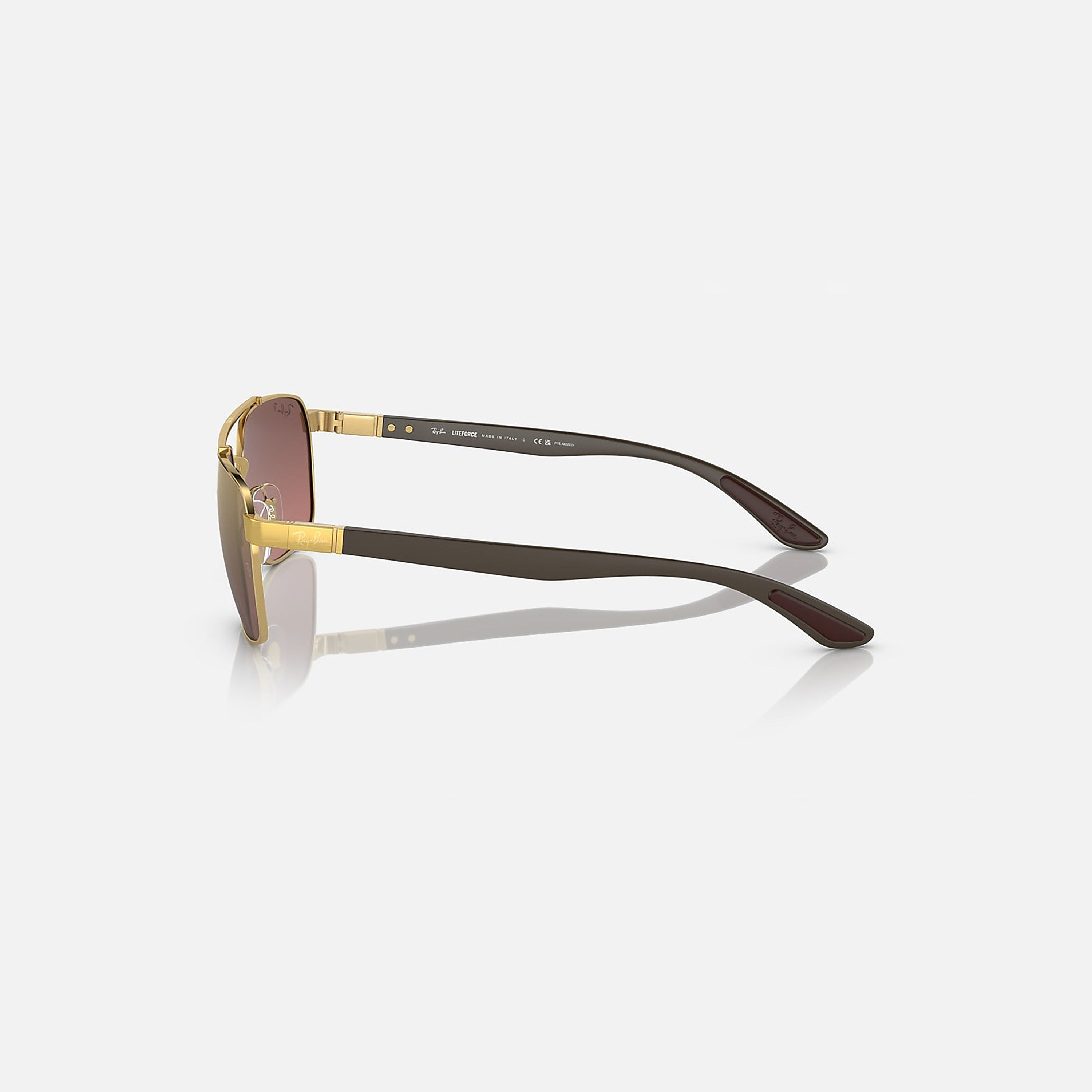 نظارات شمسية راي بان للجنسين، مستطيلة الشكل، بنية اللون، مستقطبة | 3701-men-sunglasses-image-2