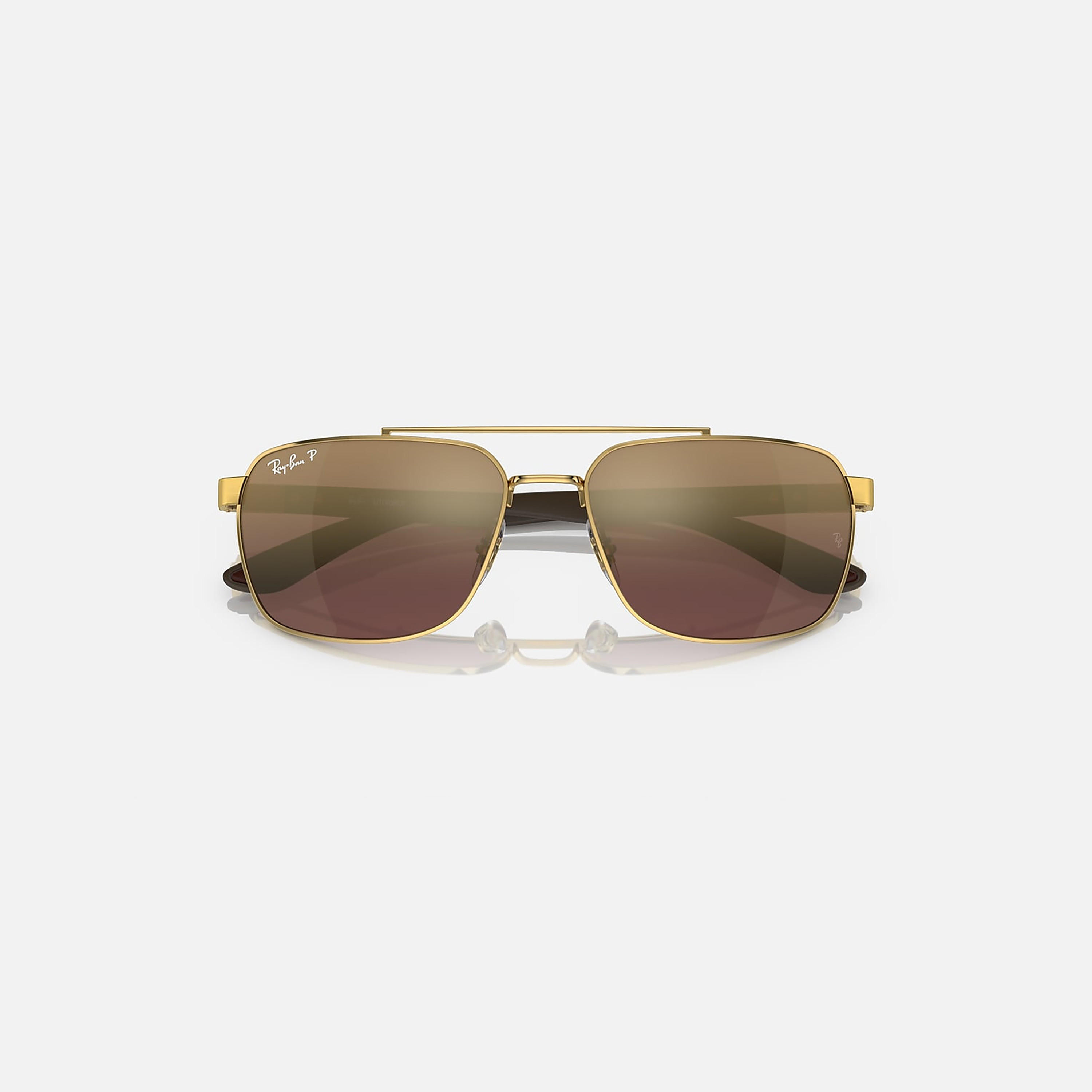 Ray-Ban Unisex Rectangle Brown Polorized Sunglasses | 3701-men-sunglasses-image-3