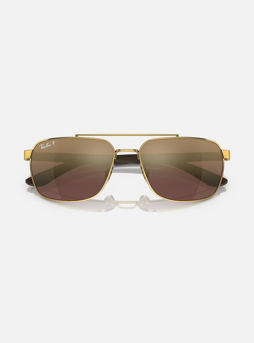 Ray-Ban Unisex Rectangle Brown Polorized Sunglasses | 3701-men-sunglasses-image-3