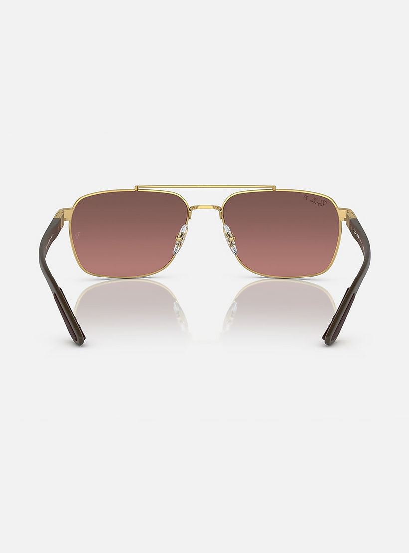Ray-Ban Unisex Rectangle Brown Polorized Sunglasses | 3701-men-sunglasses-image-5