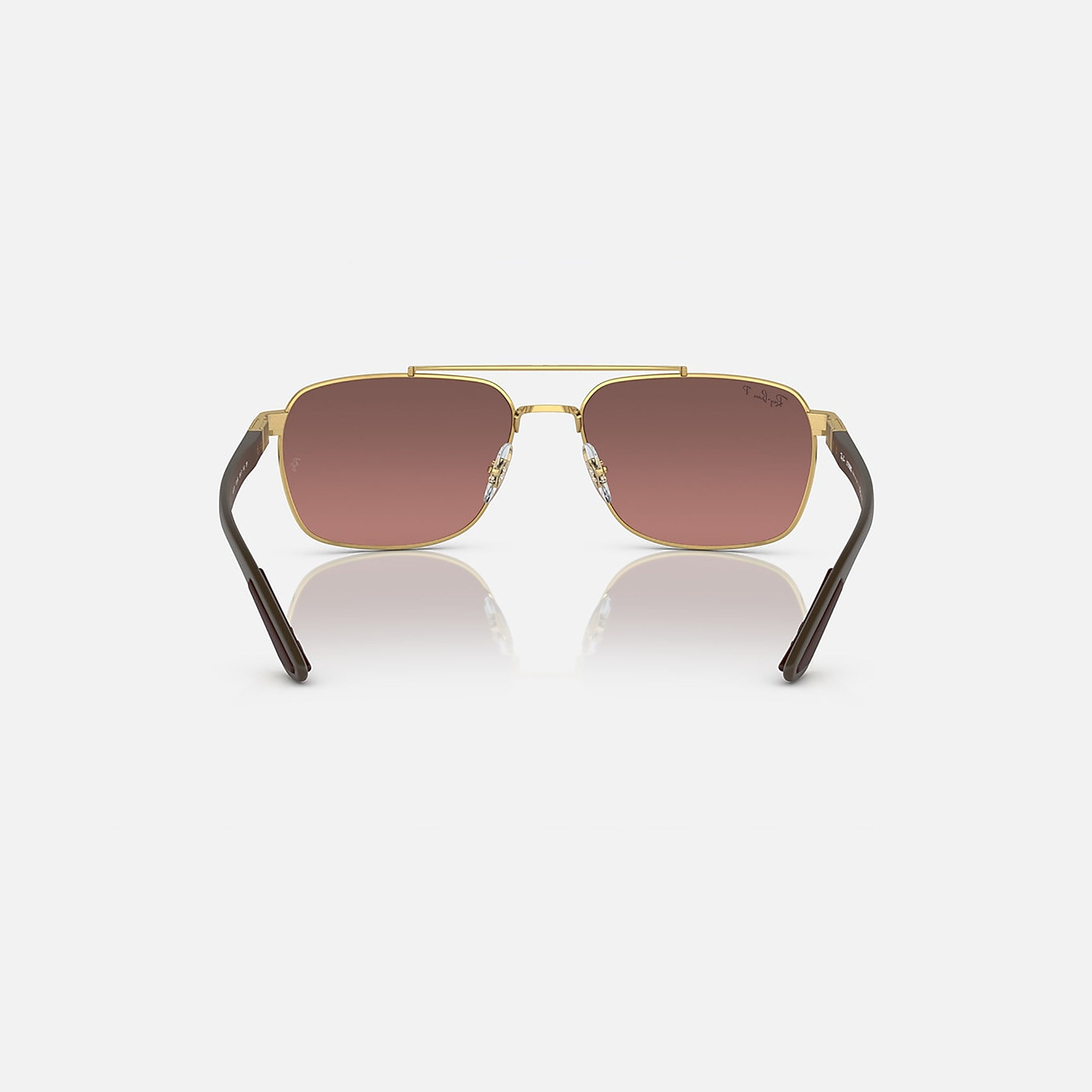نظارات شمسية راي بان للجنسين، مستطيلة الشكل، بنية اللون، مستقطبة | 3701-men-sunglasses-image-5