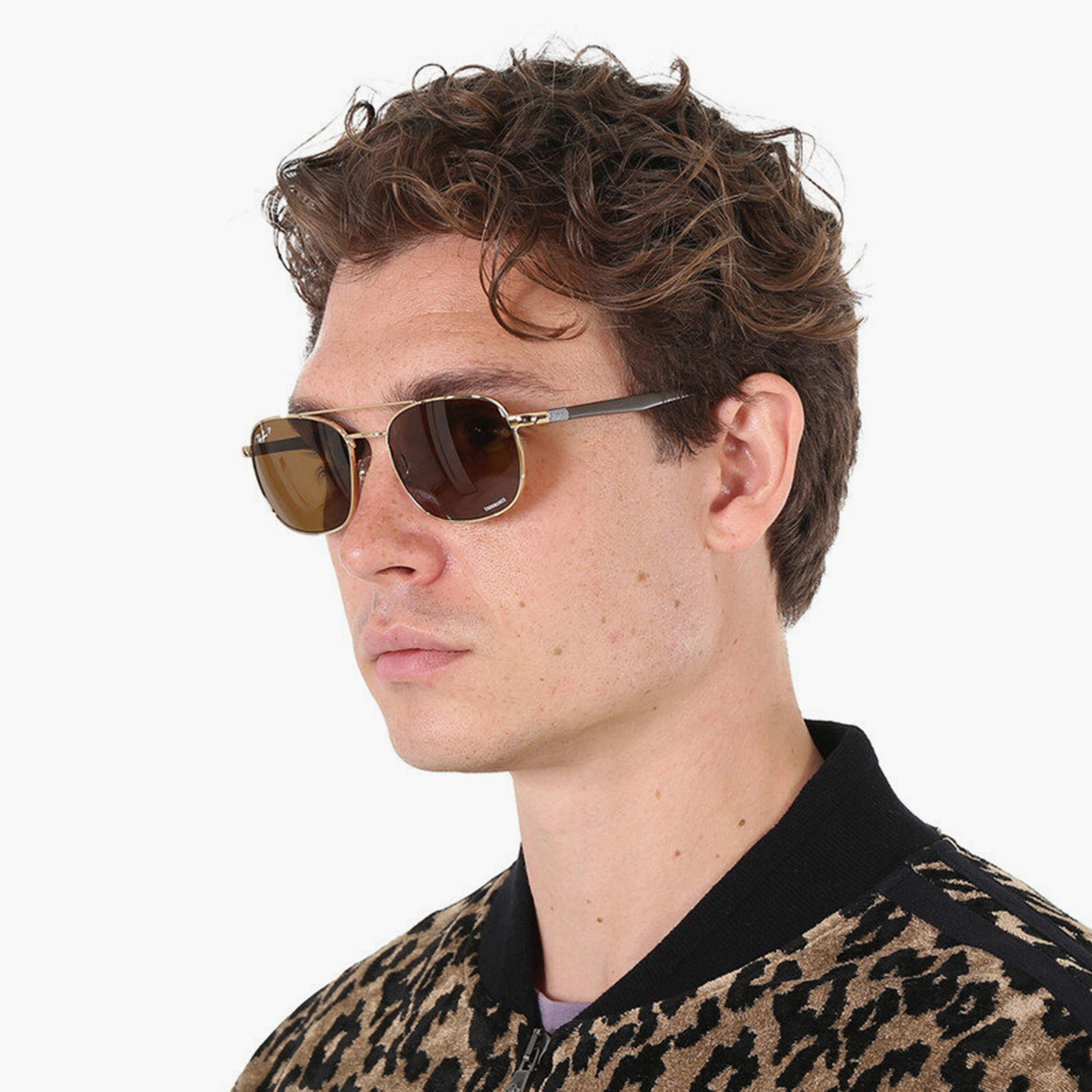 Ray-Ban Unisex Aviator Polorized Brown Sunglasses | 3670CH-men-sunglasses-image-6