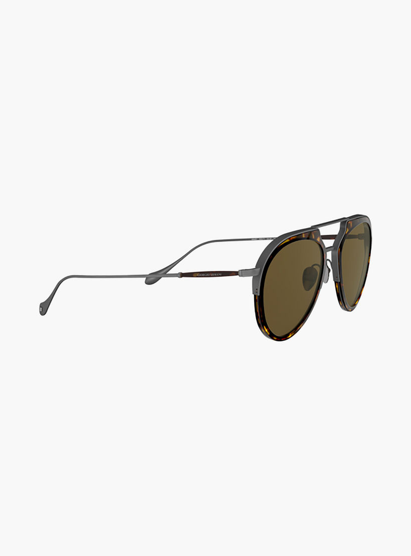 نظارات شمسية جورجيو أرماني رجالية بنية اللون بتصميم طيار | 6097-men-sunglasses-image-3