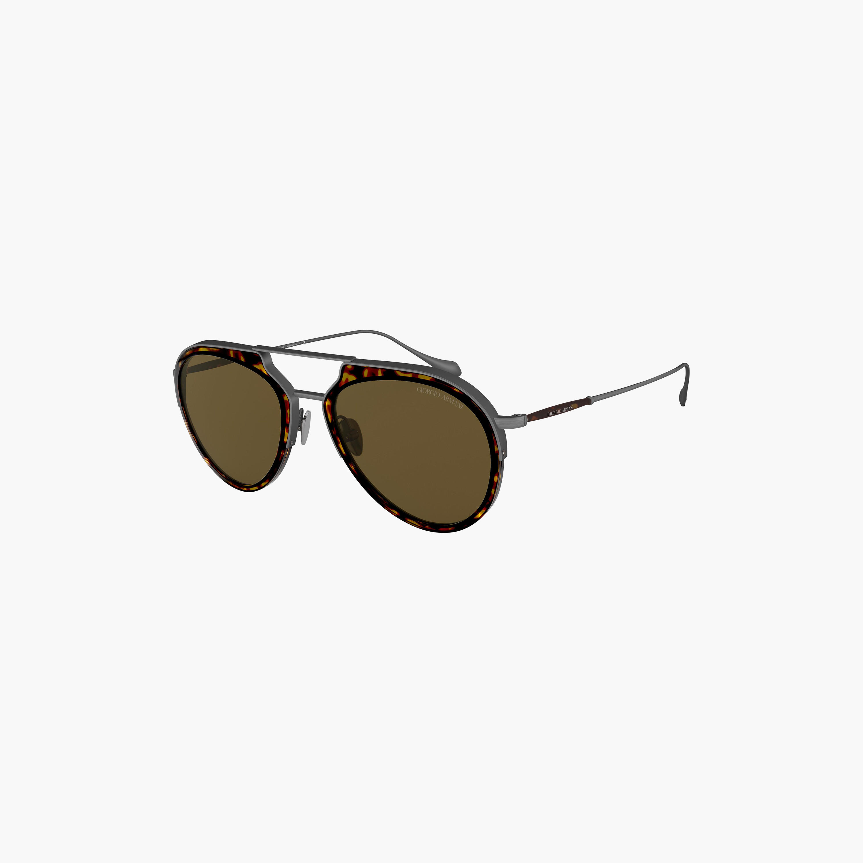 نظارات شمسية جورجيو أرماني رجالية بنية اللون بتصميم طيار | 6097-men-sunglasses-image-4