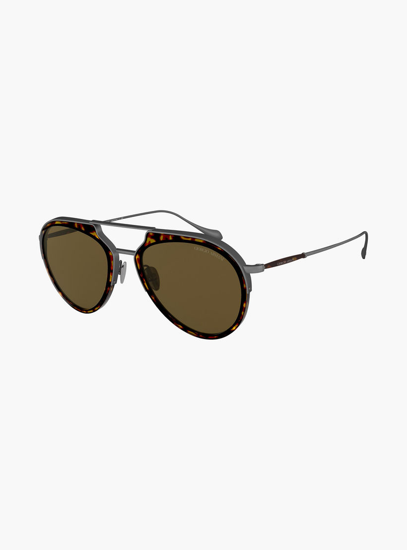 نظارات شمسية جورجيو أرماني رجالية بنية اللون بتصميم طيار | 6097-men-sunglasses-image-4