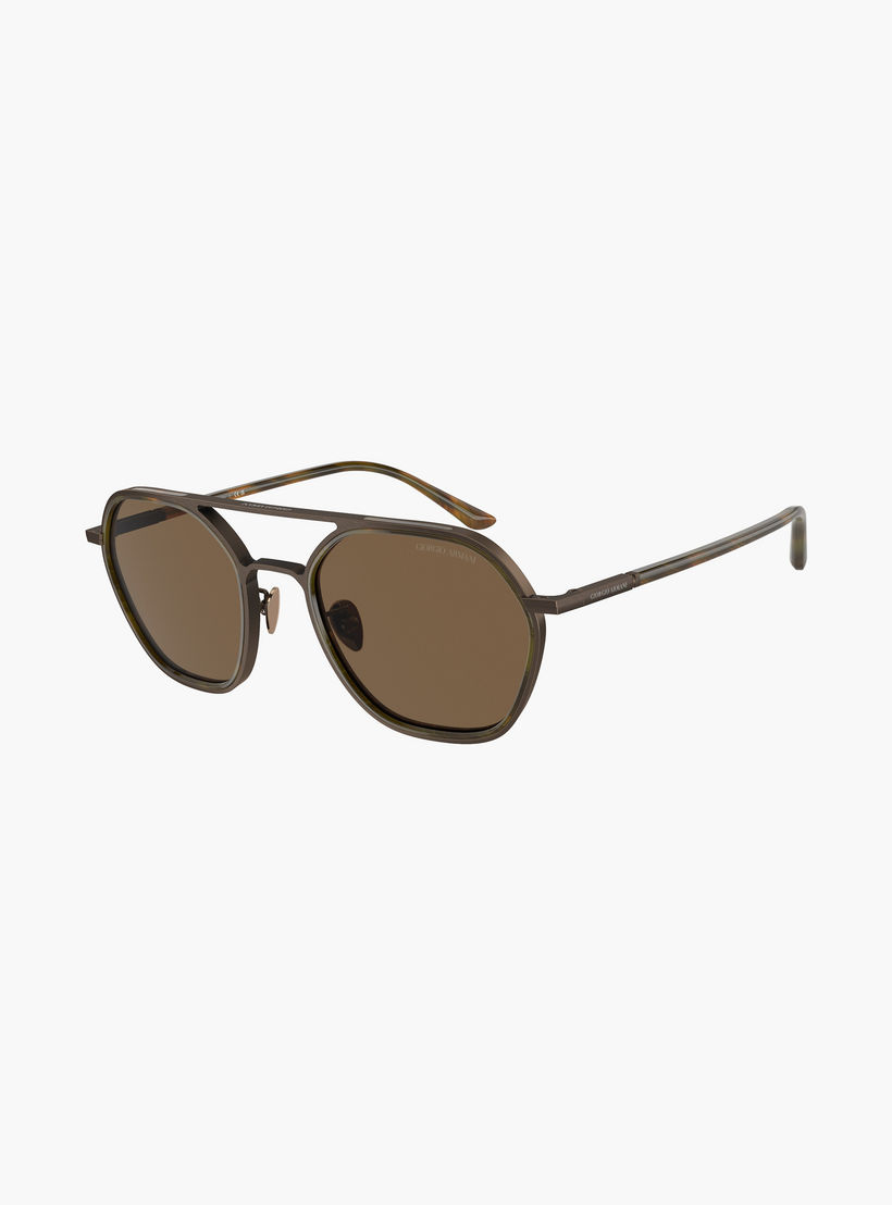 Giorgio Armani Men Round Brown Sunglasses | 6145-men-sunglasses-image-3