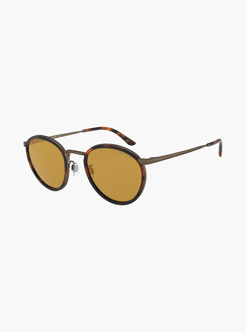 نظارات شمسية دائرية بنية اللون للرجال من جورجيو أرماني | 101M-men-sunglasses-image-3